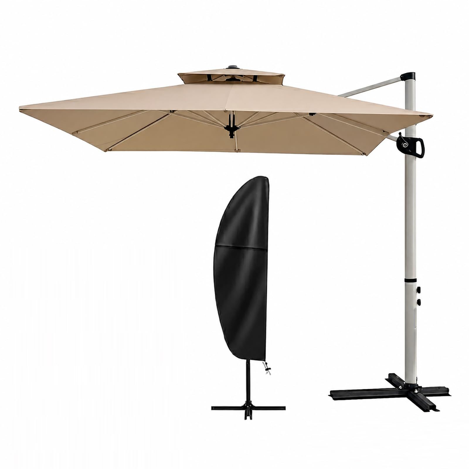 特価 ガーデンパラソル 大型 220/250cm ガーデンパラソル風強 角度調節 UVカット 高強度 撥水 ベンチレーション 風抜け 自立式 庭 テラス カフェ アウトドア