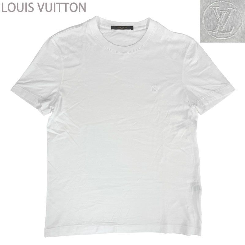 LOUIS VUITTON ルイ・ヴィトン　サークルLV刺繍Tシャツ 中古】LOUIS VUITTON ルイ・ヴィトン LVサークルロゴ刺繍 クルーネック