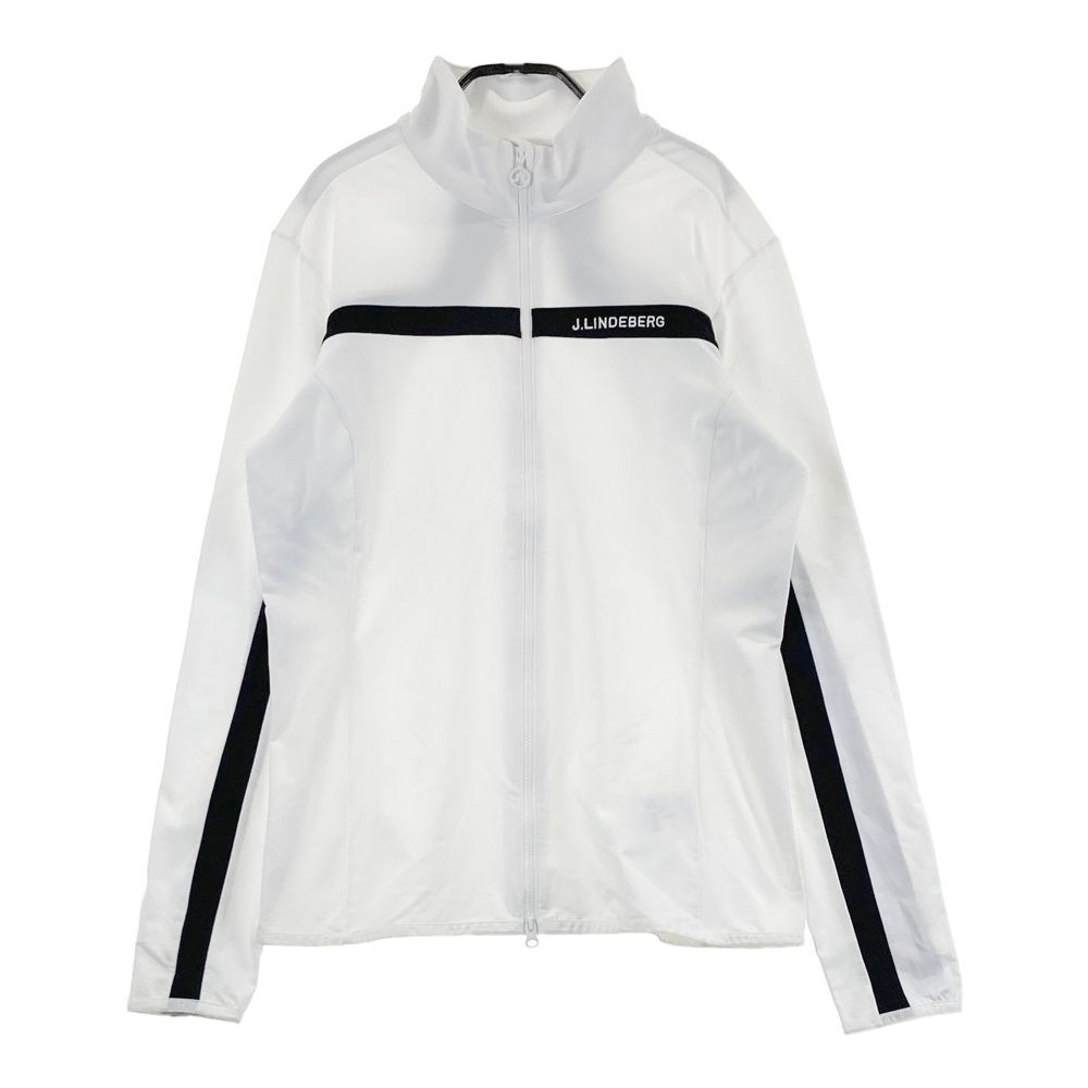 J.LINDEBERG レディース ゴルフ ジャケット ホワイト サイズ：L J.LINDEBERG ジェイリンドバーグ ジップ 長袖ジャケット