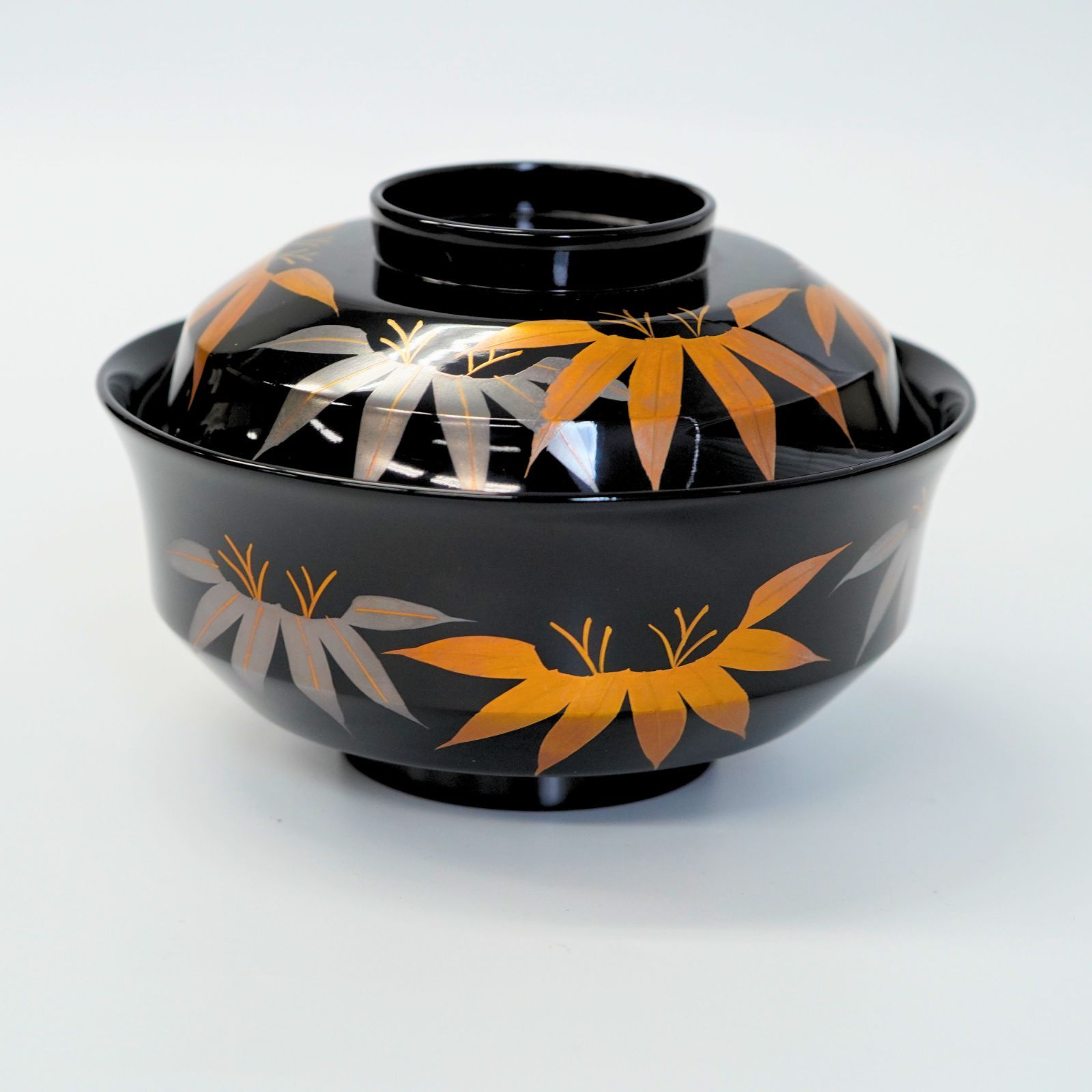 越前塗り　竹　蒔絵　煮物椀 　汁椀　蓋付　漆　新品・未使用品