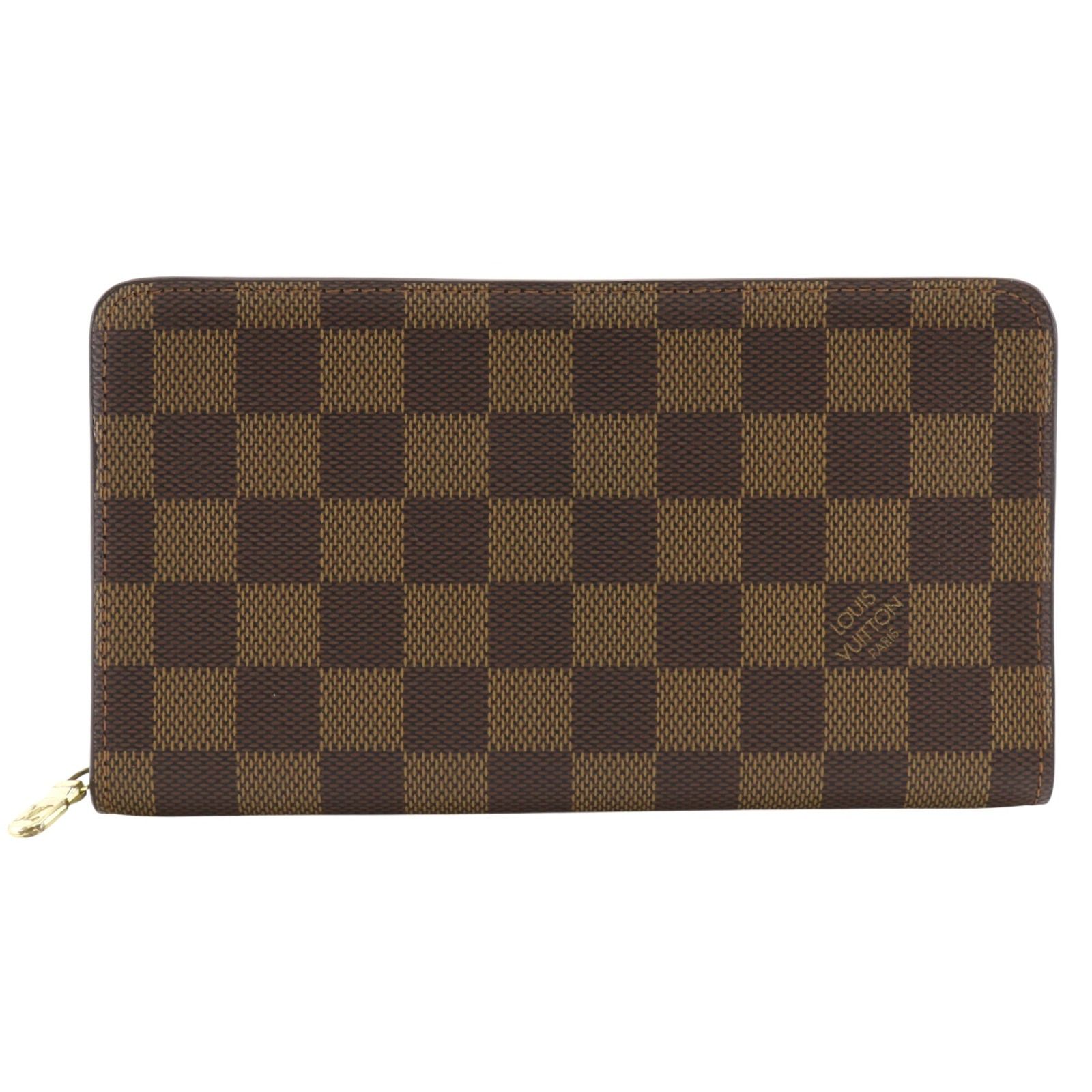 【LOUIS VUITTON】ルイ・ヴィトン ポルトモネ・ジップ ラウンドファスナー N61728 ダミエキャンバス 茶 CA0065 ユニセックス 長財布