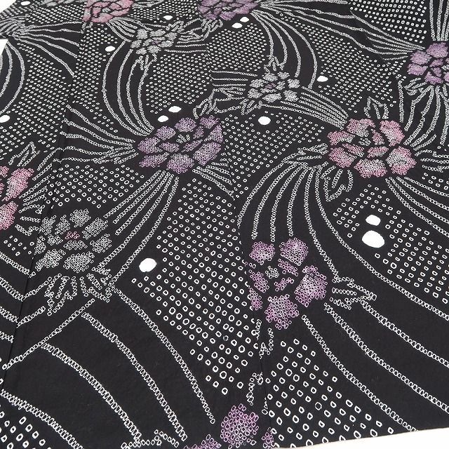新品・浴衣】有松鳴海絞り 牡丹 夏着物 綿 仕付け糸付 トールサイズ