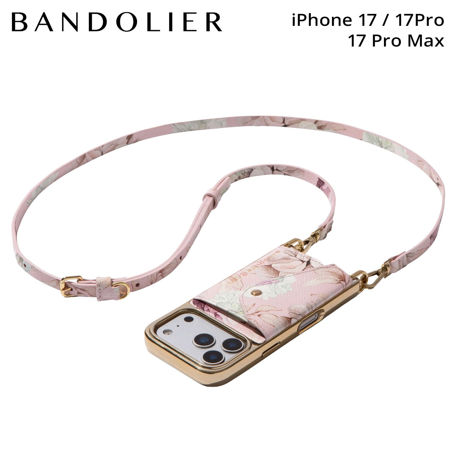 BANDOLIER バンドリヤー スマホショルダー iPhone17 17Pro 17Pro Max スマホケース アイフォン ドナ メンズ レディース DONNA PINK FLORAL 12DON1602