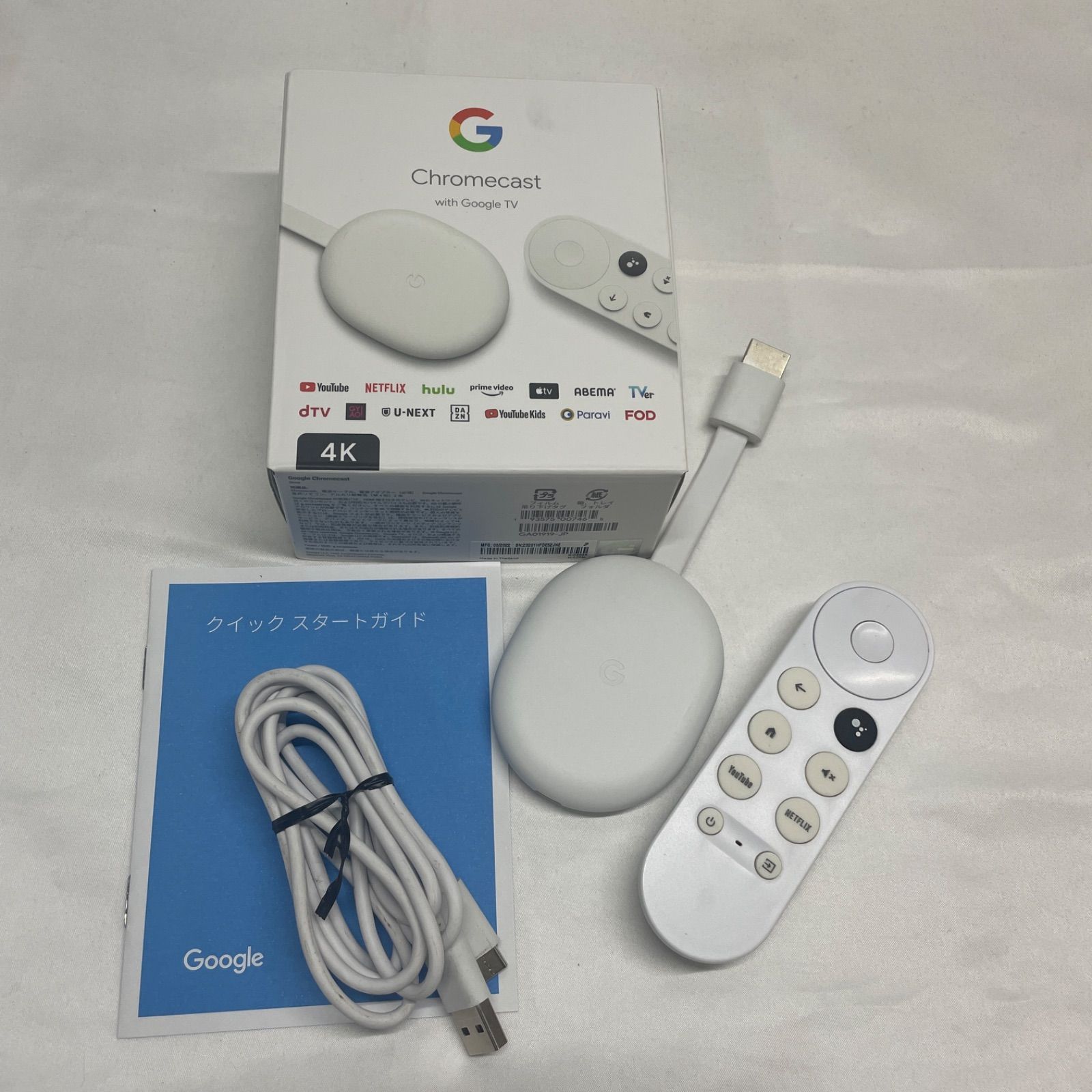 ◇ Google Chromecast 4K With GoogleTV [ GA01919-JP ] 【動作確認