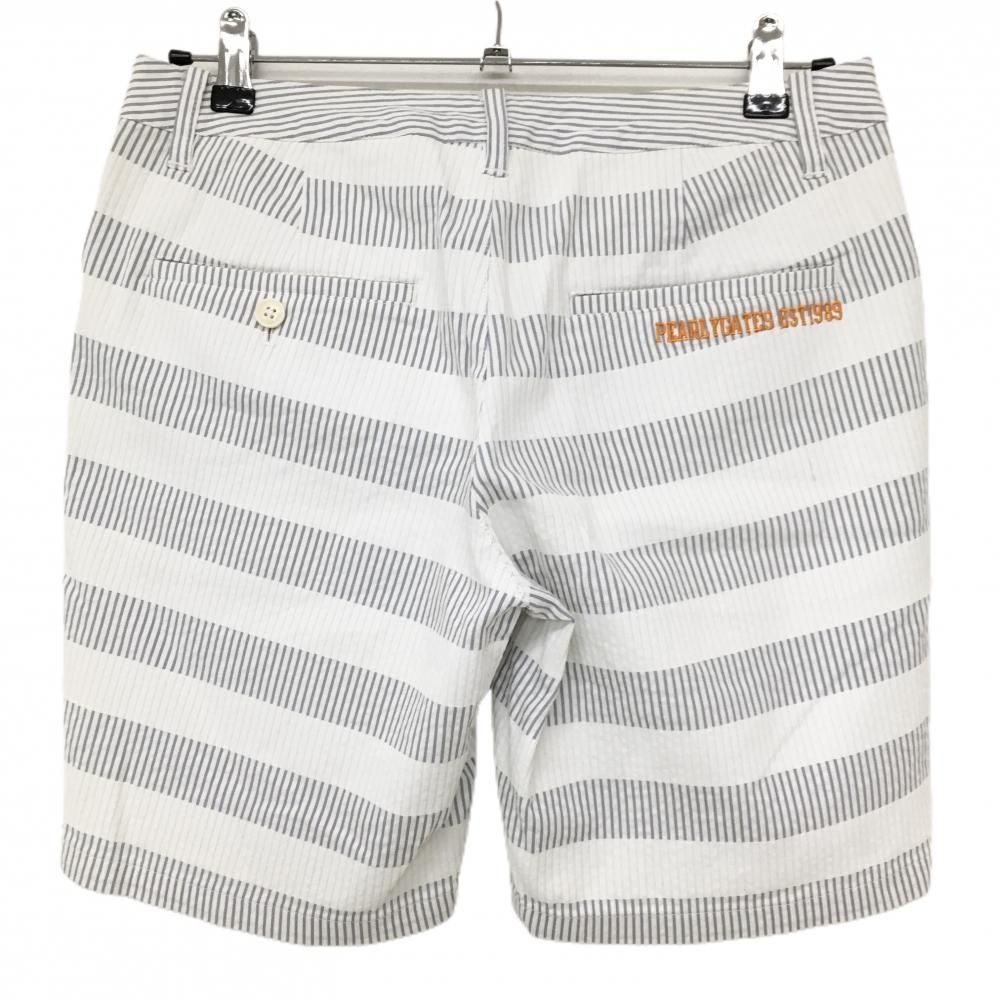 パーリーゲイツ ショートパンツ グレー×白 ボーダー ストライプ