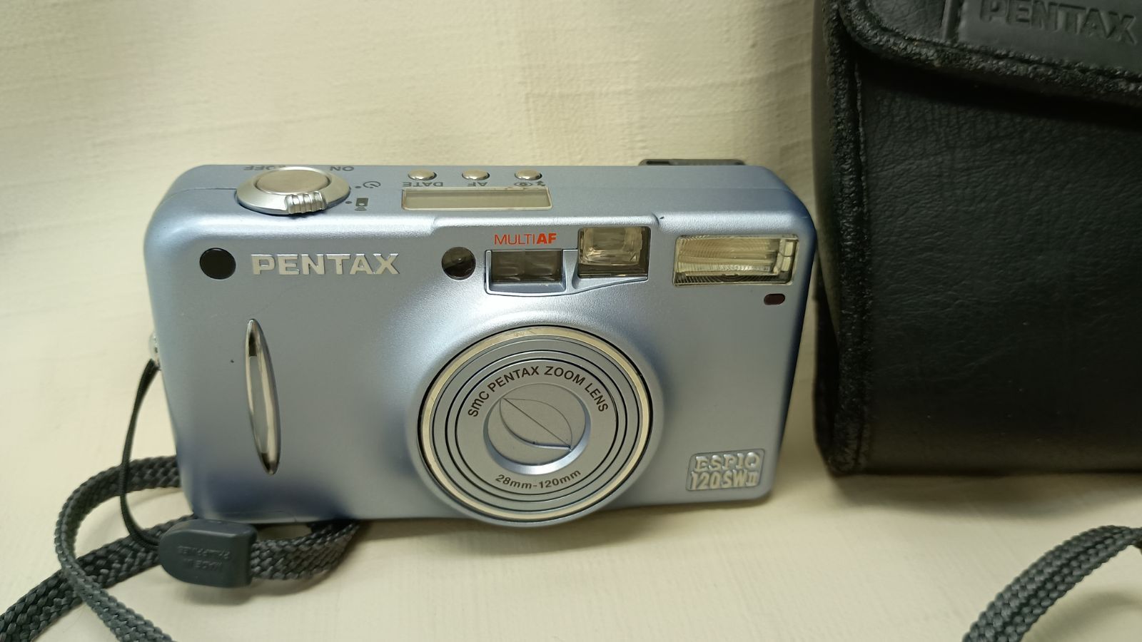 ジャンク扱 PENTAX ESPIO 120SWII フィルムカメラ ブルー ケース付