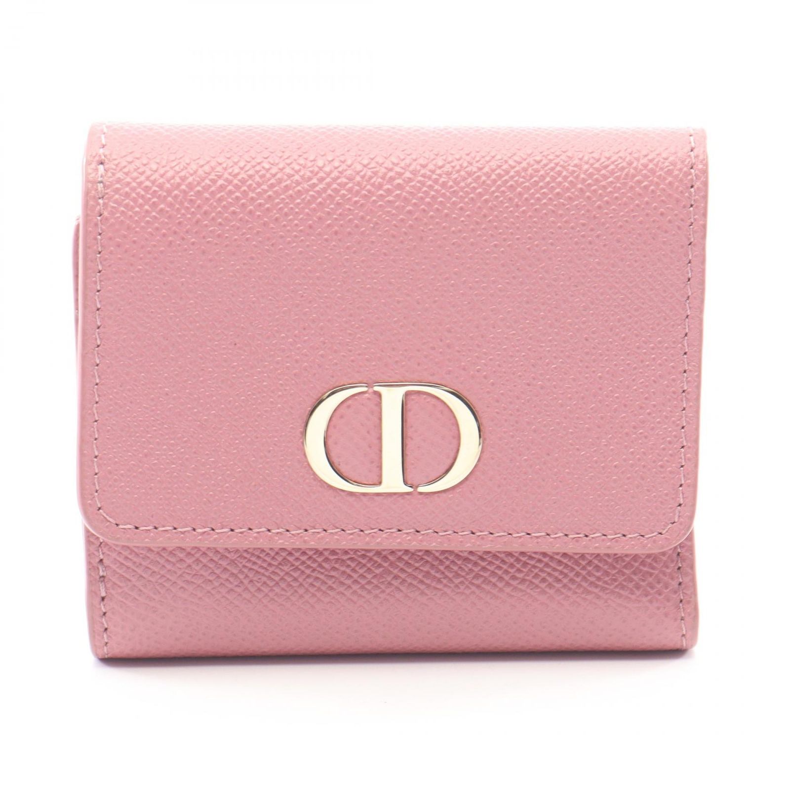 ディオール Dior 三つ折り財布 CARO スモーキーピンク レザー CARO 三つ折り財布 レディース Used B