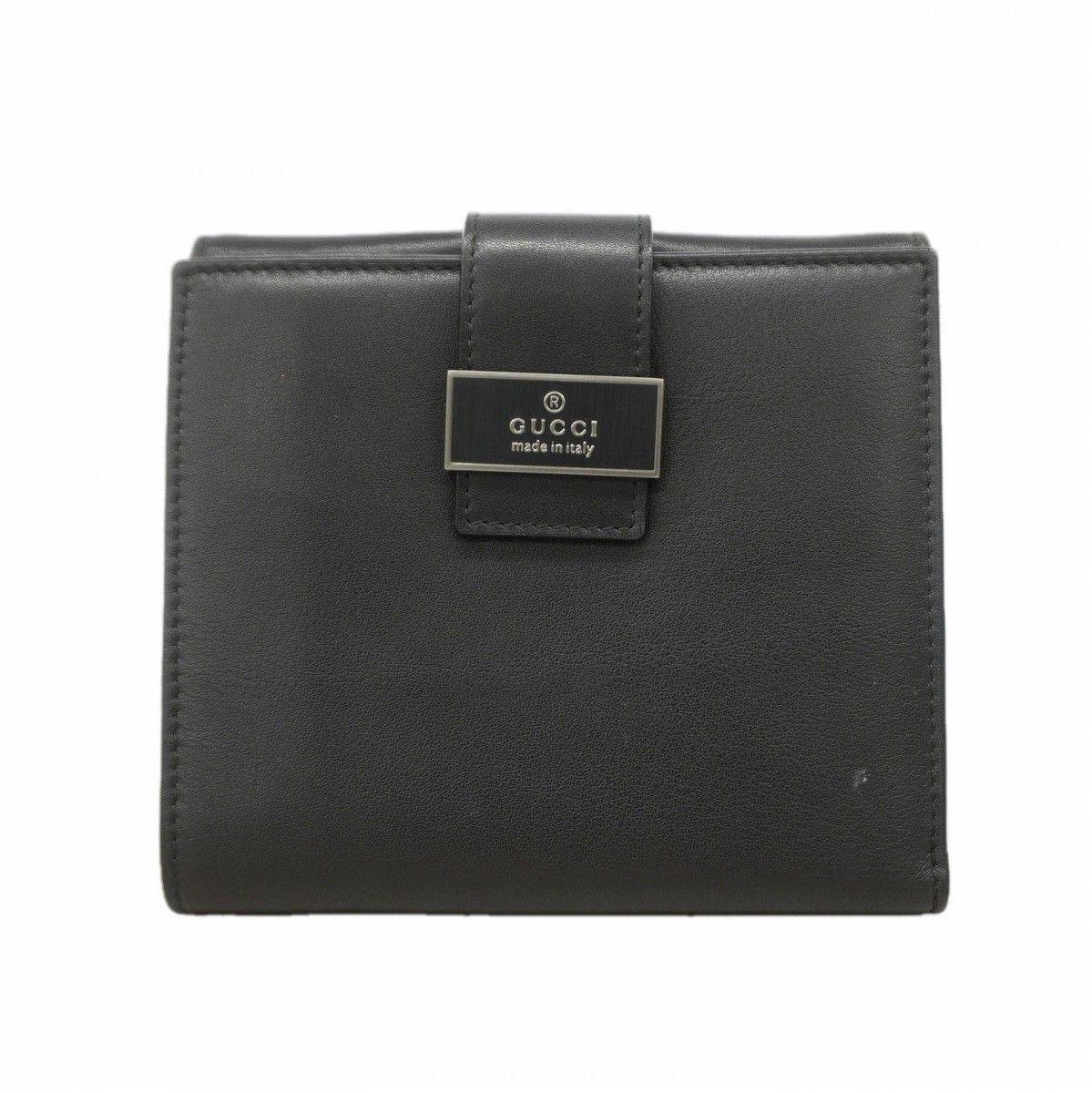 【6fe6442】グッチ 財布 035 4276 2100 レザー ブラック シルバー金具【中古】メンズ レディース ユニセックス