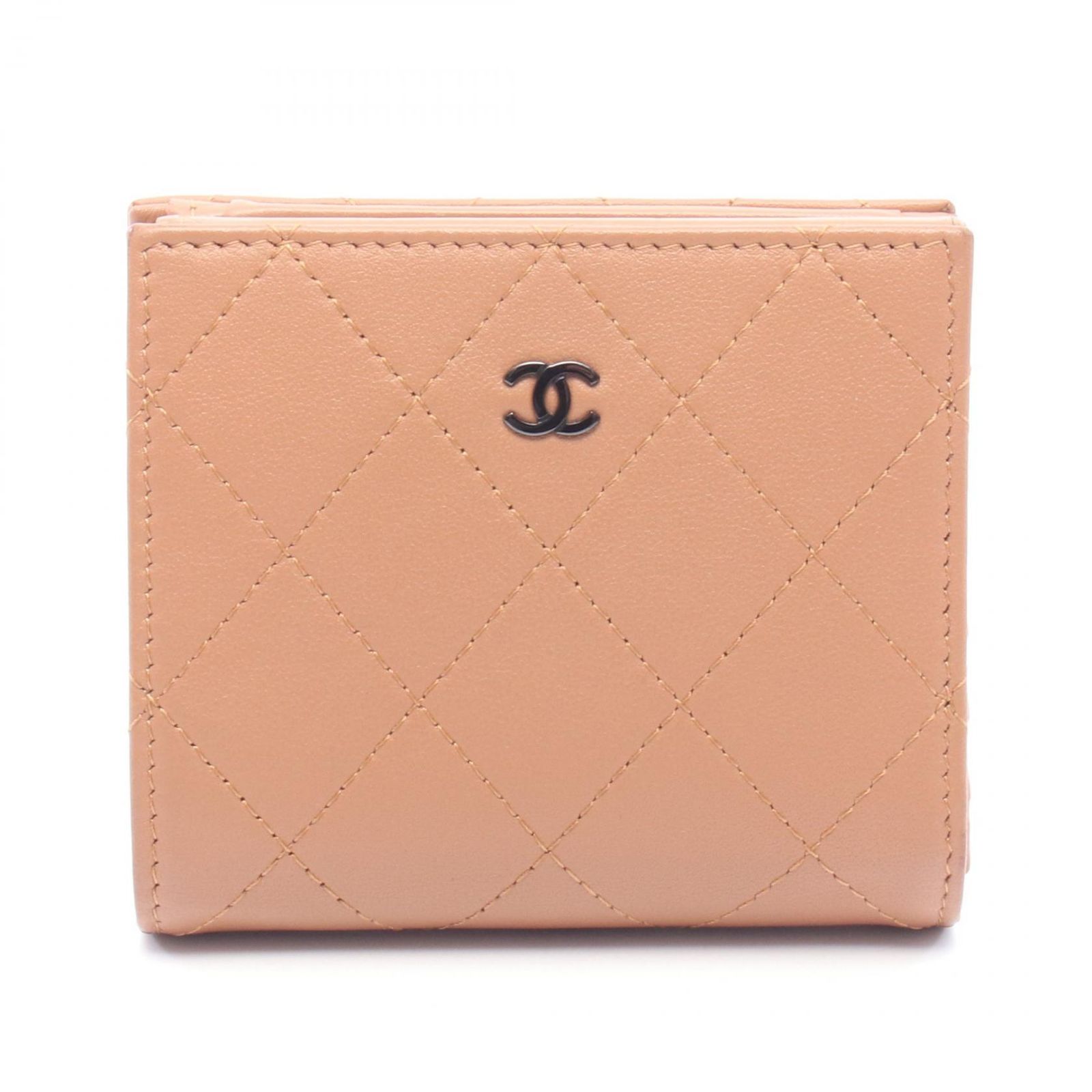 シャネル CHANEL 二つ折り財布 マトラッセ AP3817 キャメル レザー マトラッセ 二つ折り財布 レディース Used A