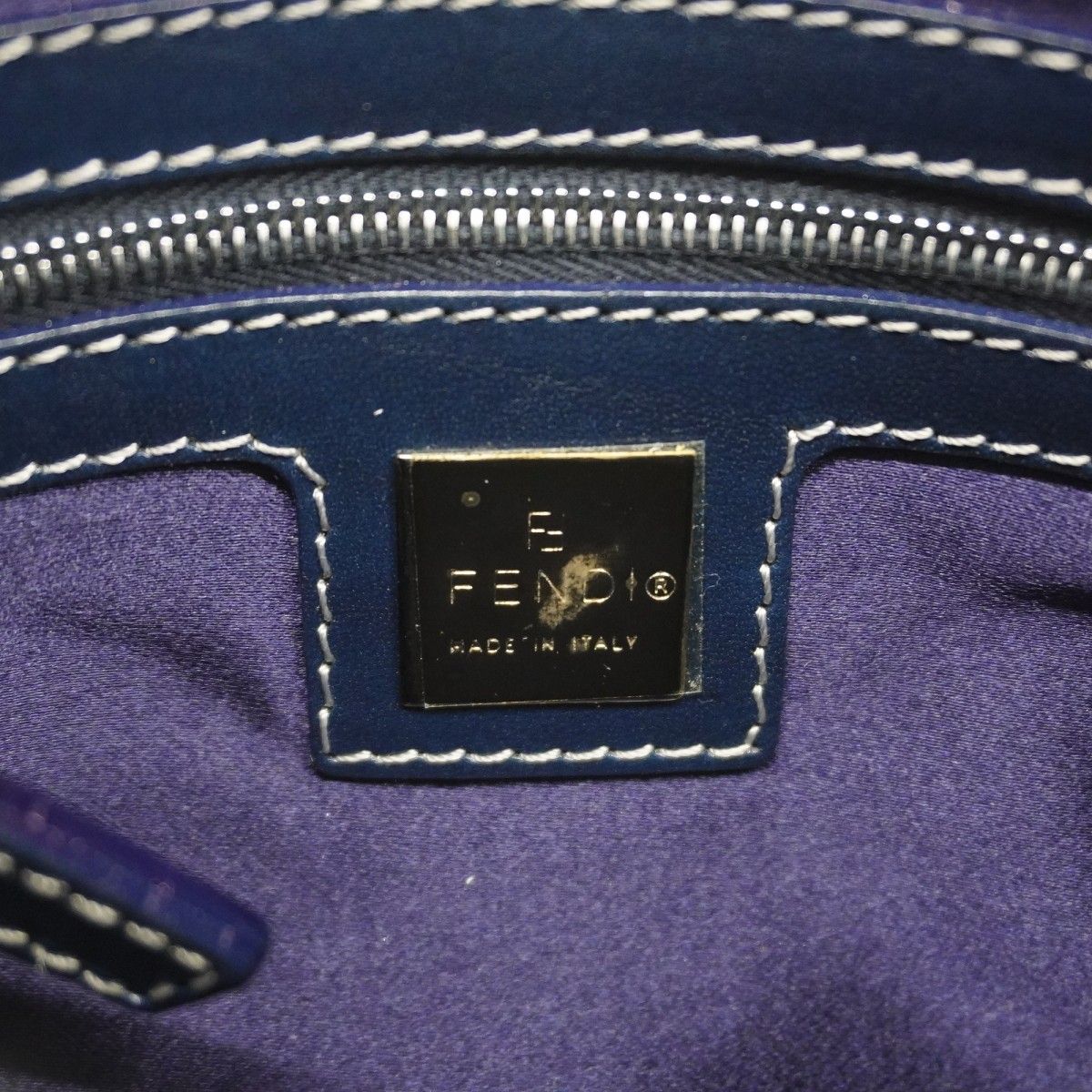 6fe6548】フェンディ ハンドバッグ ナイロンキャンバス ネイビー