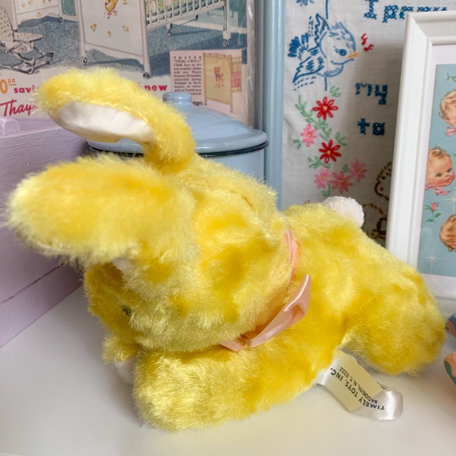 海外 ヴィンテージ うさぎ 舌ペロ ぬいぐるみ レトロ 雑貨 蚤の市 D-8