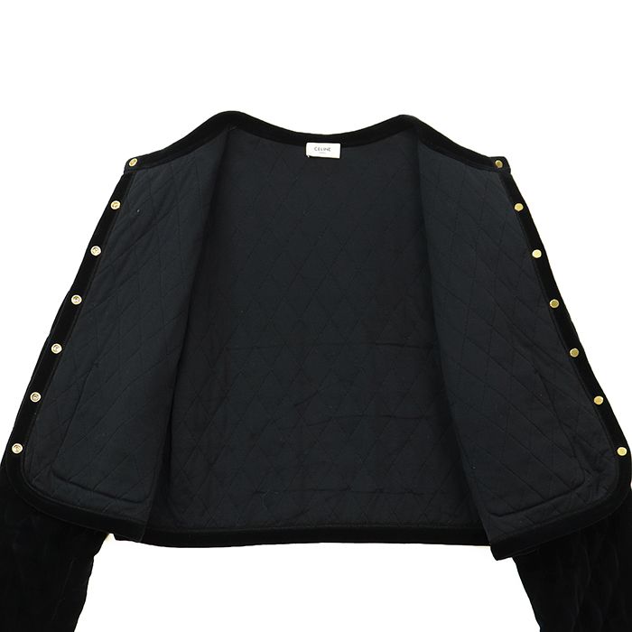 CELINE セリーヌ ジャケット ベロア ダイヤキルティング サイズ 36 