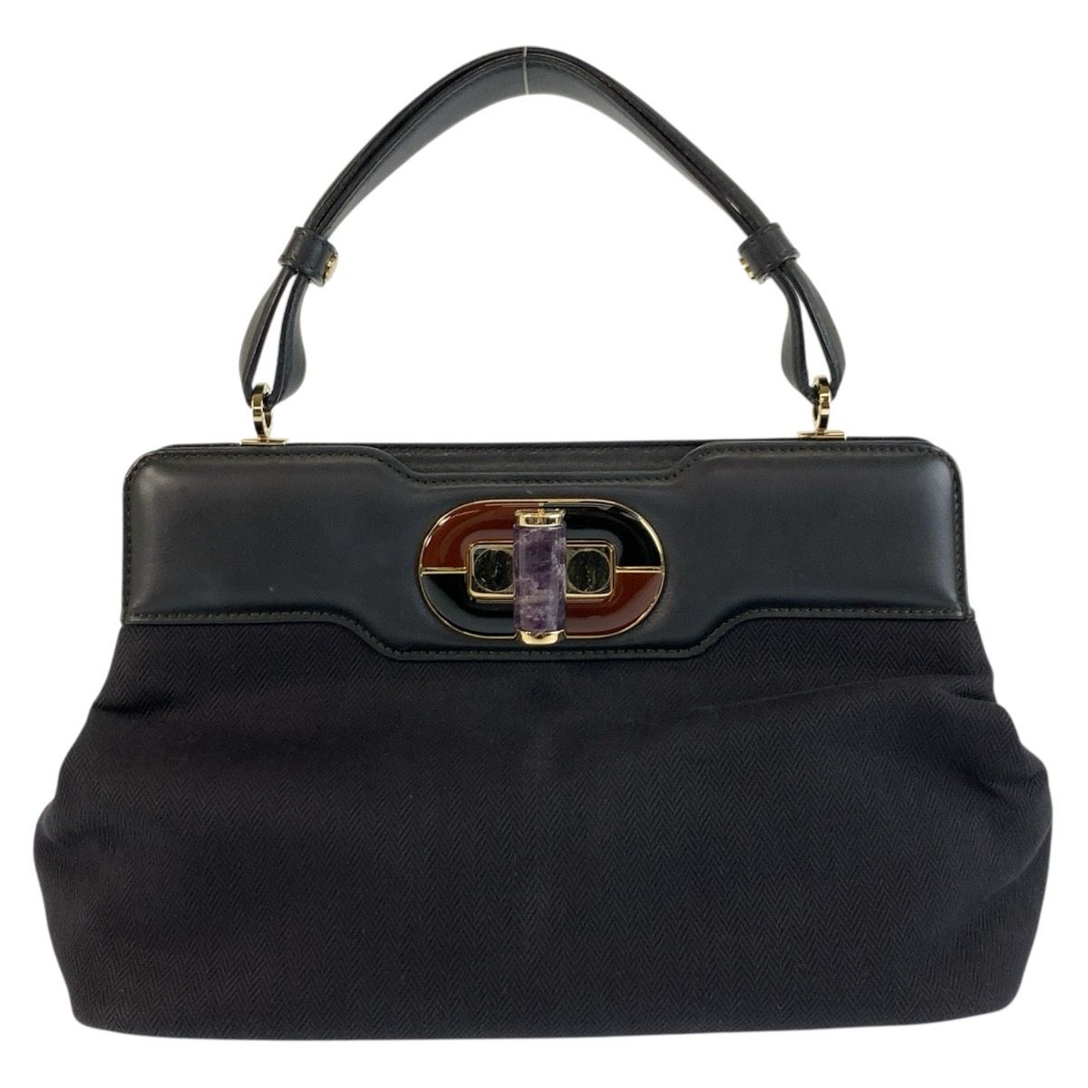 美品 BVLGARI ブルガリ イザベラ ロッセリーニ ブラック ゴールド金具