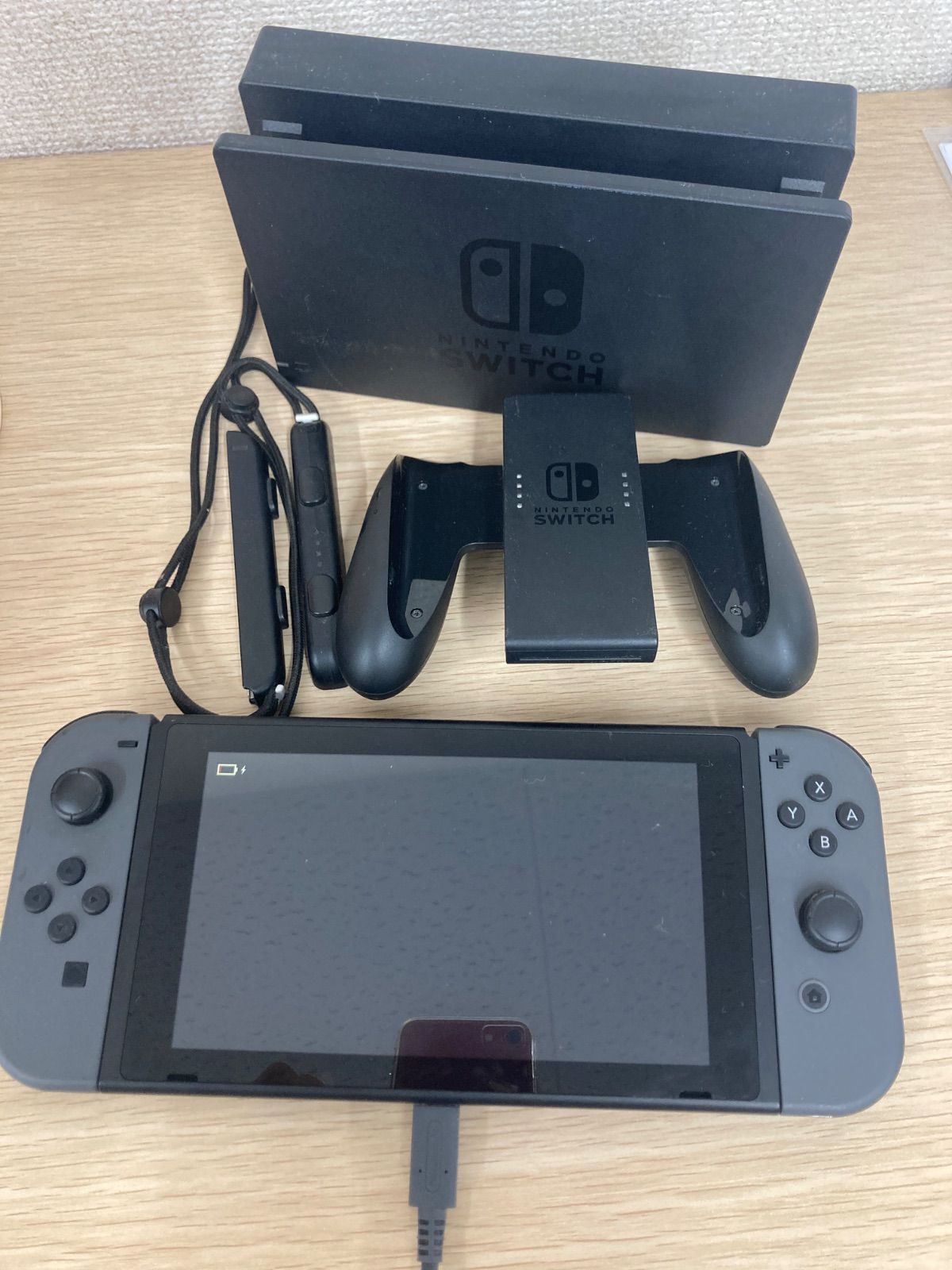 通電動確認済み】Nintendo Switch スイッチ 本体 グレー 充電器 ドッグ