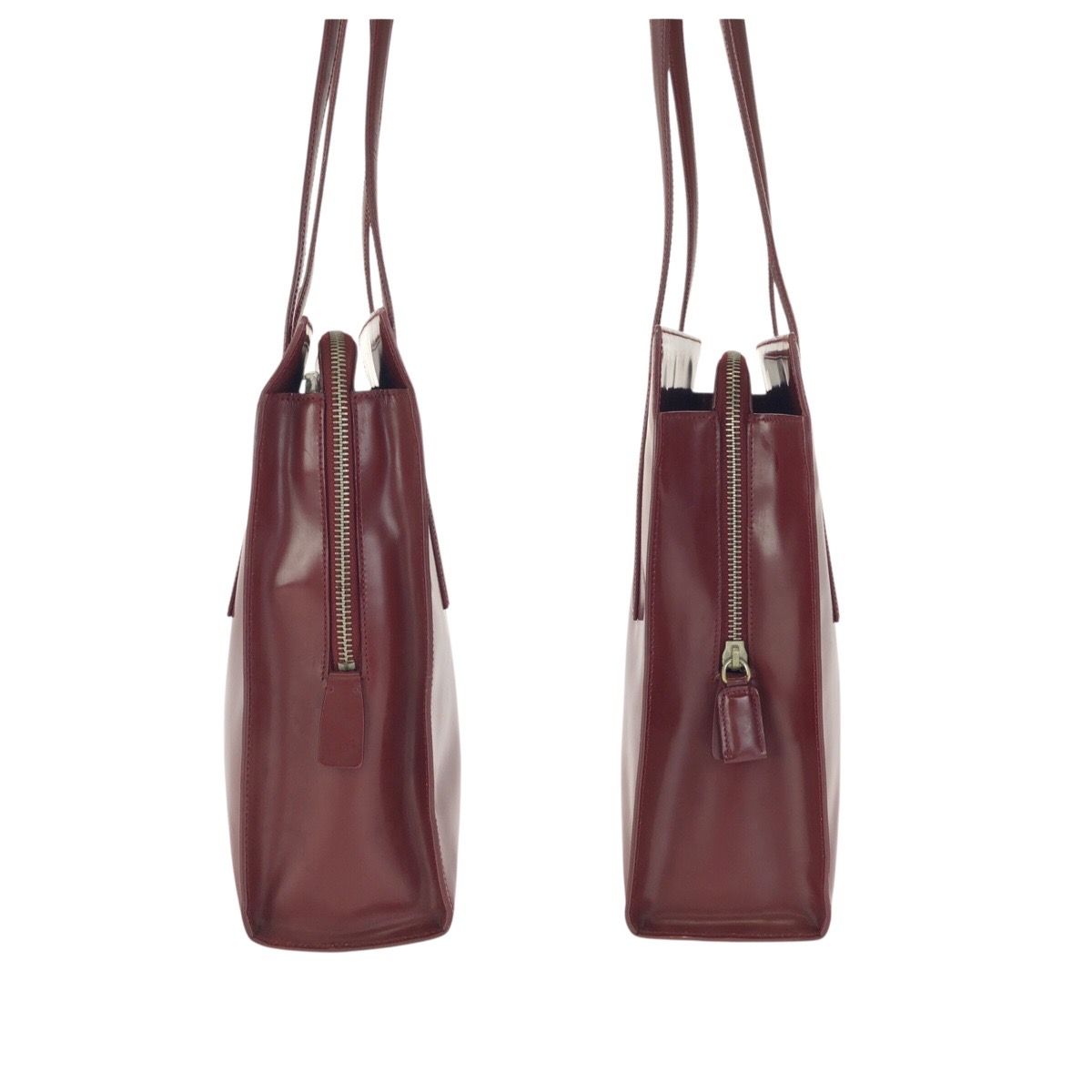 PRADA プラダ スパッツォラート ワインレッド ボルドー パテントレザー
