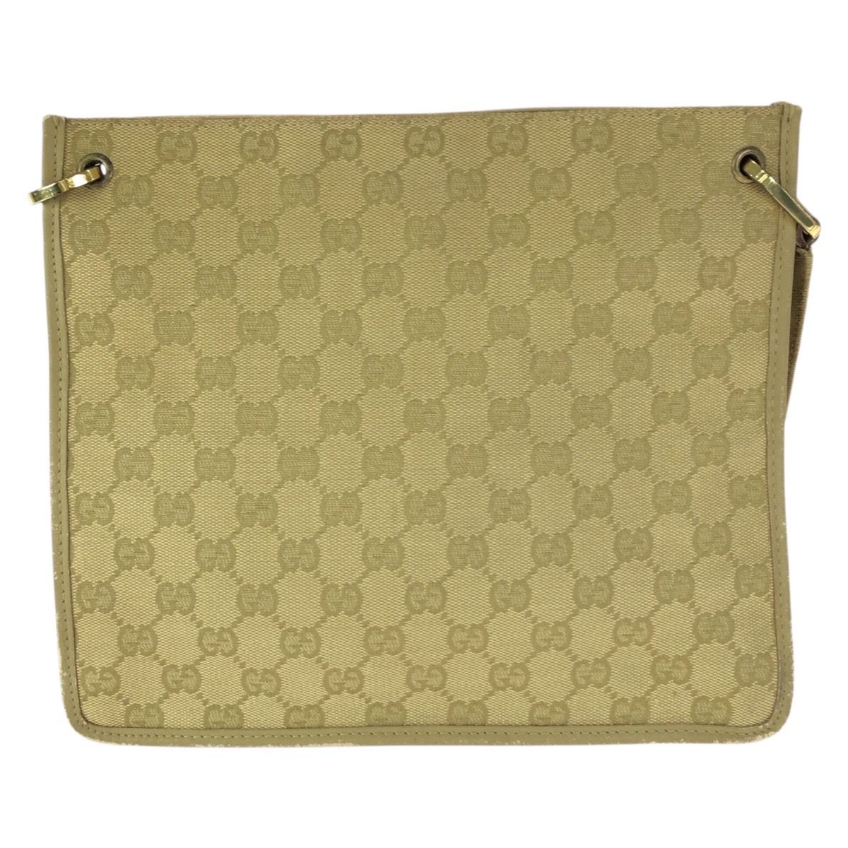 GUCCI グッチ ベージュ ゴールド金具 GGキャンバス/レザー 91762