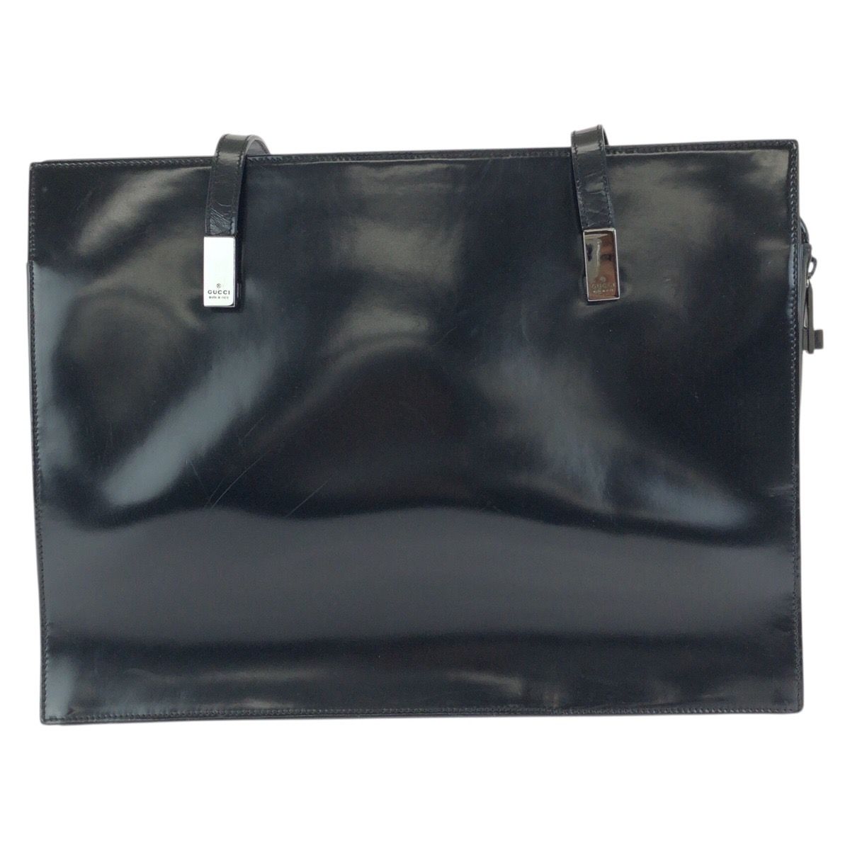 GUCCI グッチ ブラック 黒 シルバー金具 エナメル 001 3264 ショルダー