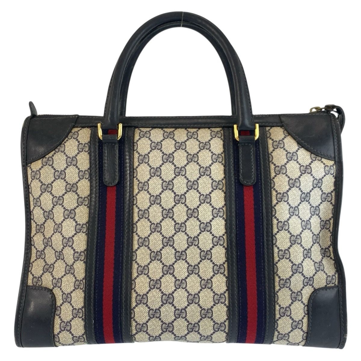 GUCCI グッチ ヴィンテージ シェリーライン ネイビー グレー GG