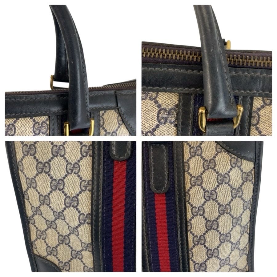 GUCCI グッチ ヴィンテージ シェリーライン ネイビー グレー GG