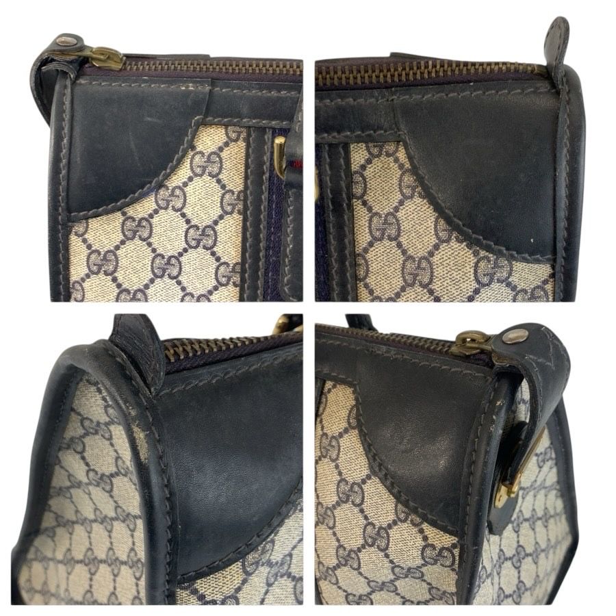 GUCCI グッチ ヴィンテージ シェリーライン ネイビー グレー GG