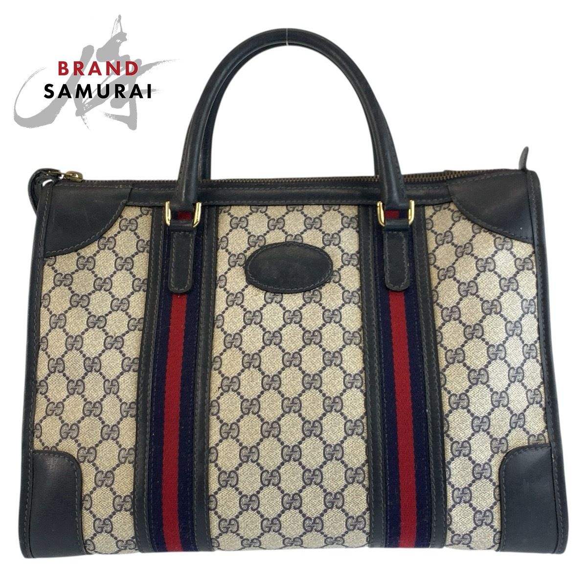 GUCCI グッチ ヴィンテージ シェリーライン ネイビー グレー GG