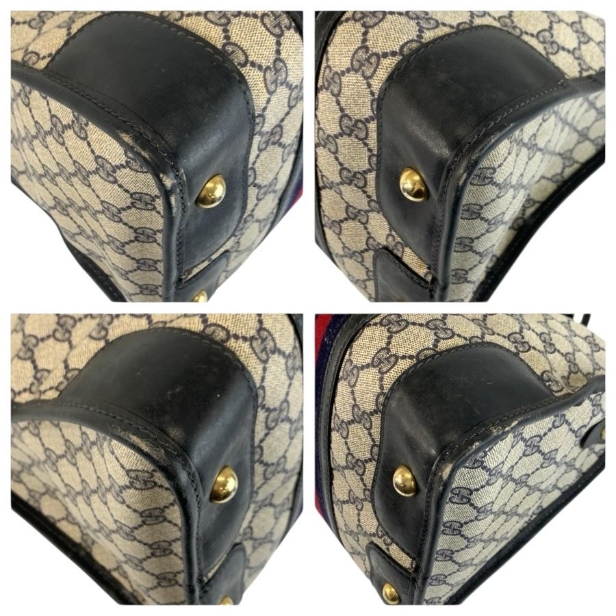 GUCCI グッチ ヴィンテージ シェリーライン ネイビー グレー GG