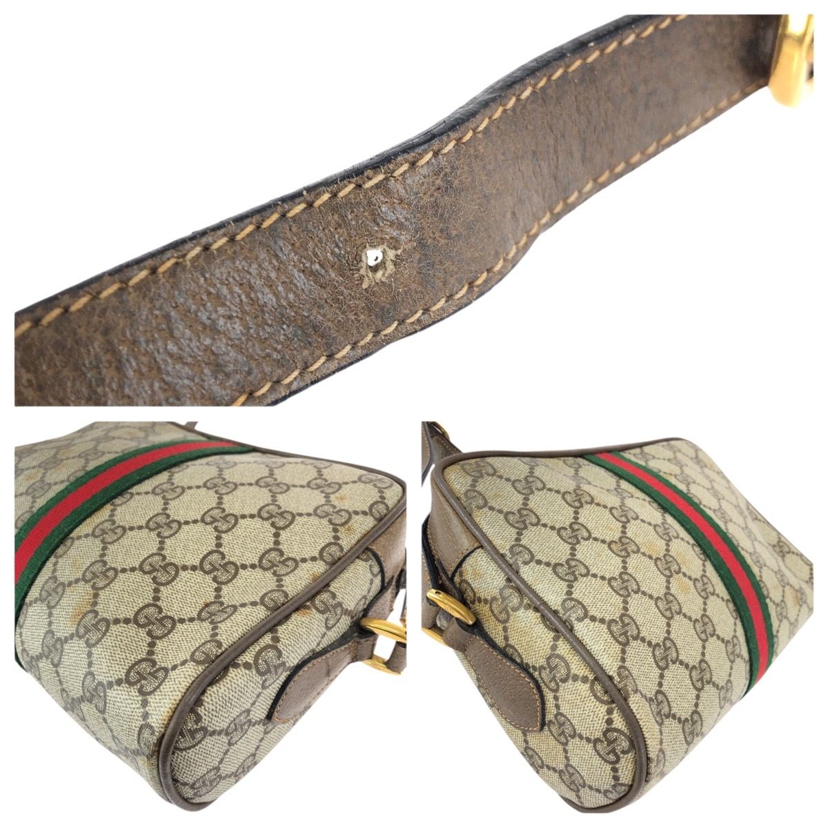 GUCCI グッチ ヴィンテージ オールドグッチ シェリーライン ベージュ