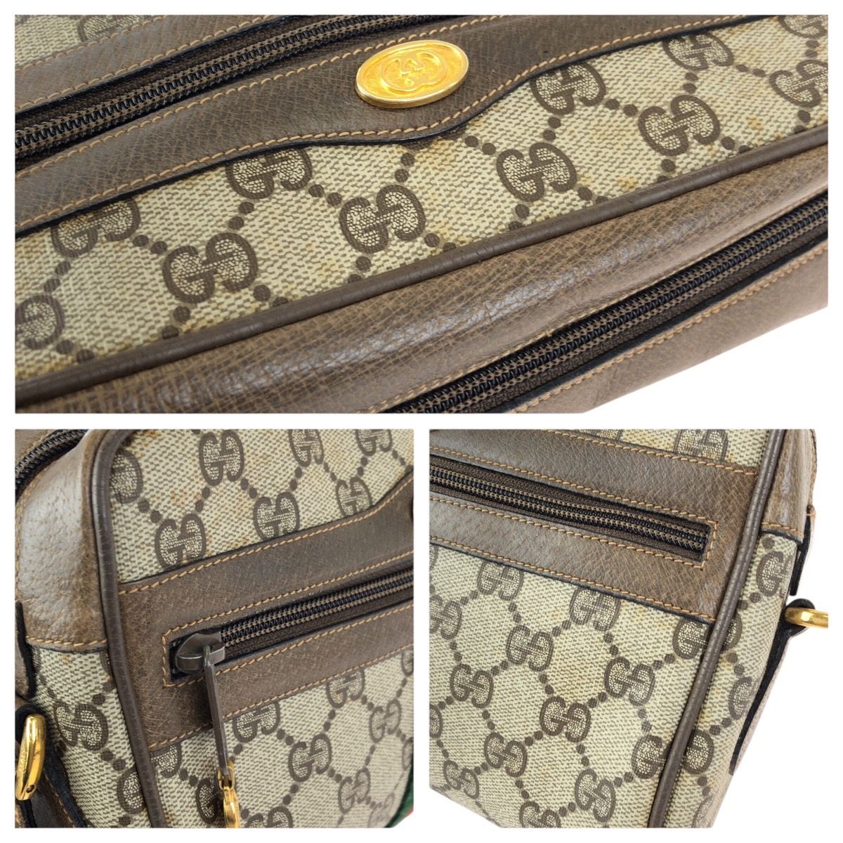GUCCI グッチ ヴィンテージ オールドグッチ シェリーライン ベージュ