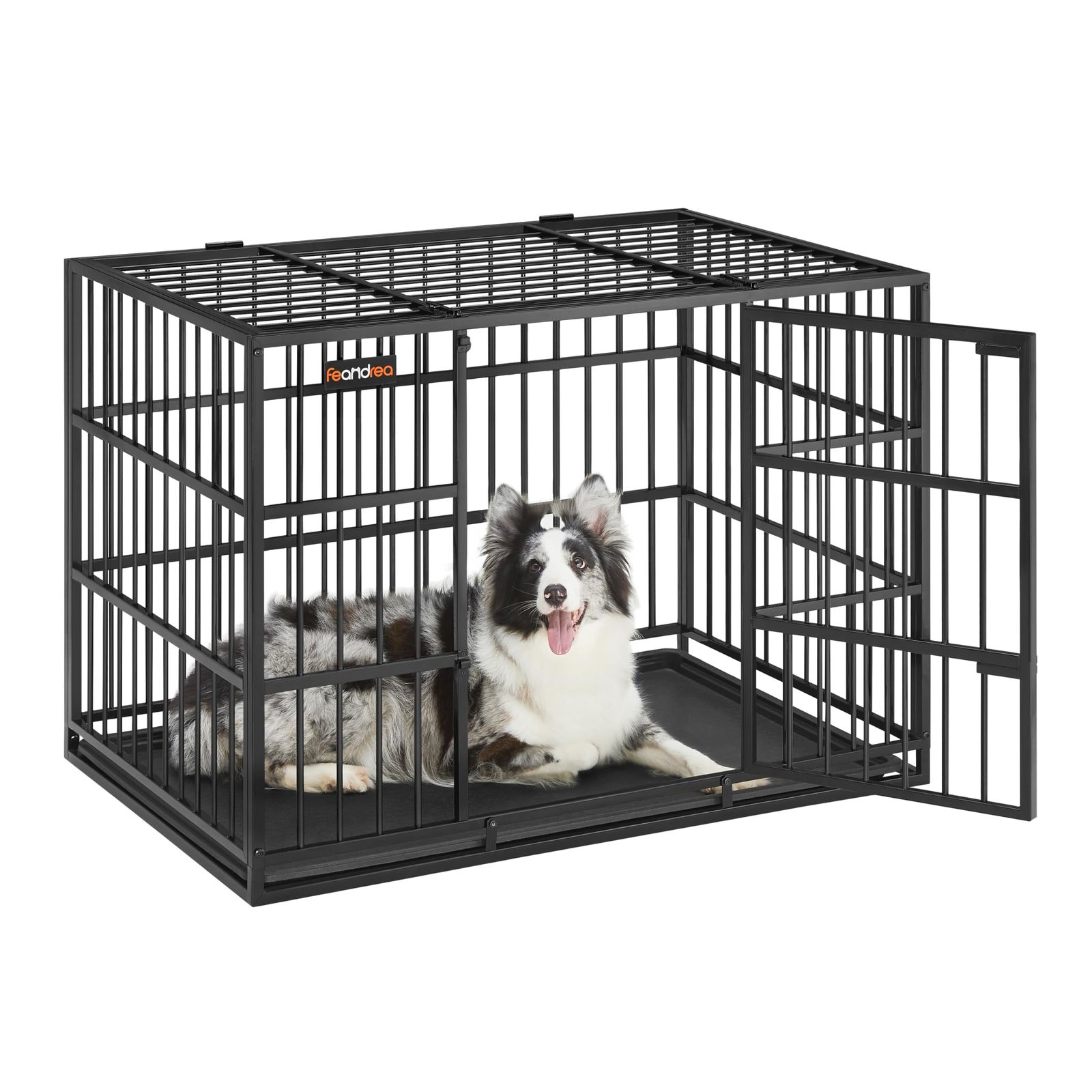 FEANDREA 犬 ゲージ 中型犬 大型犬 室内外兼用 ダブルドア付き トレー