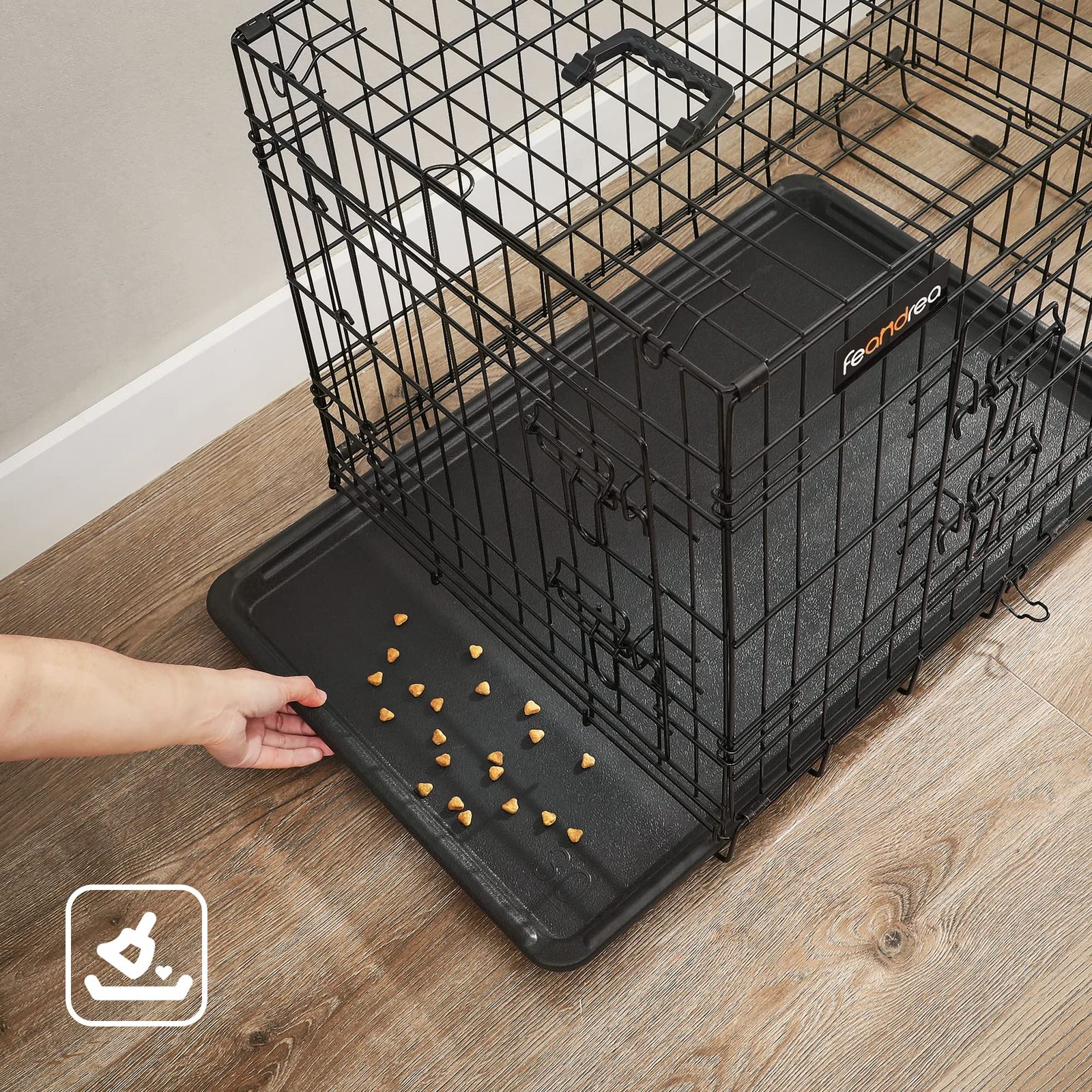 FEANDREA ペットケージ 107x70x77.5cm 室内外兼用 犬 猫 トレー付き