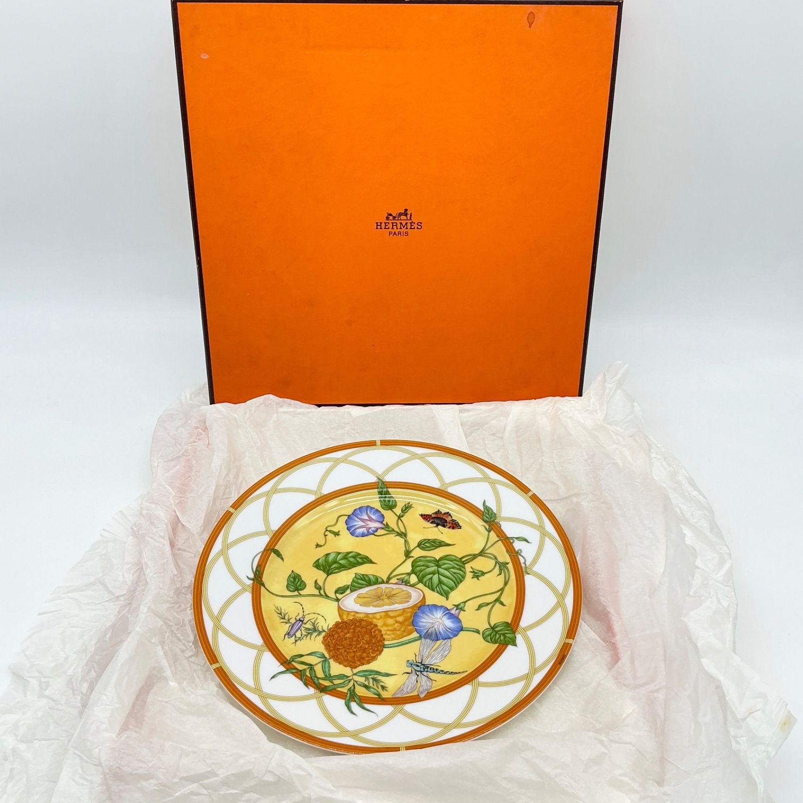 HERMES エルメス La Siesta シエスタ 22cm プレート 皿 食器 黄