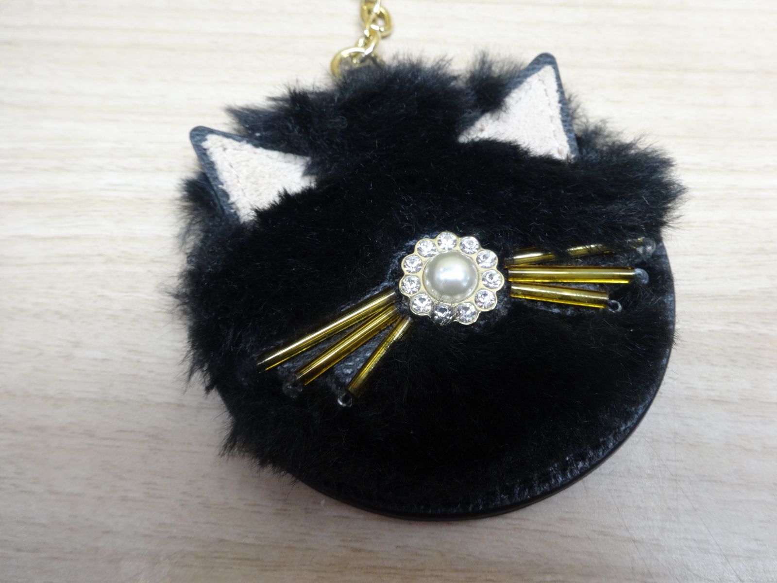 Kate Spade new york ケイトスペード レザー ファー キャット 猫