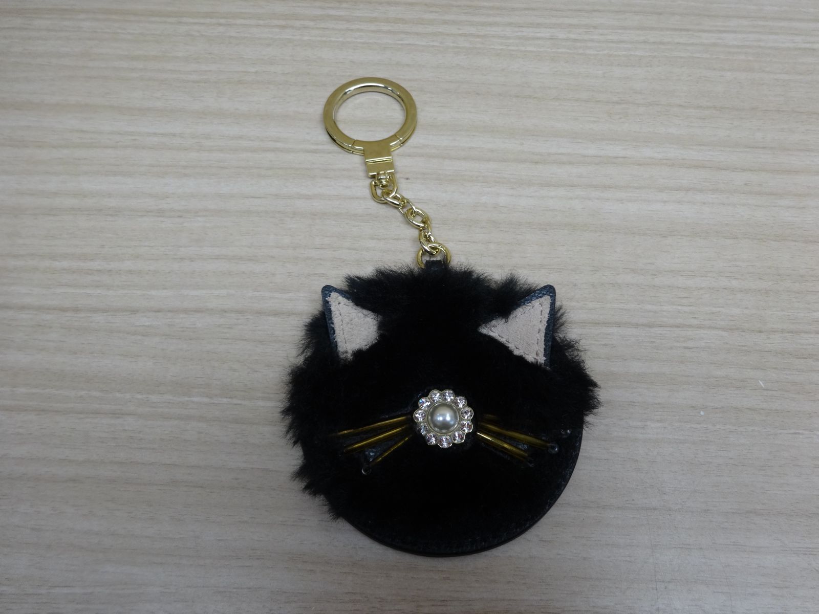 Kate Spade new york ケイトスペード レザー ファー キャット 猫