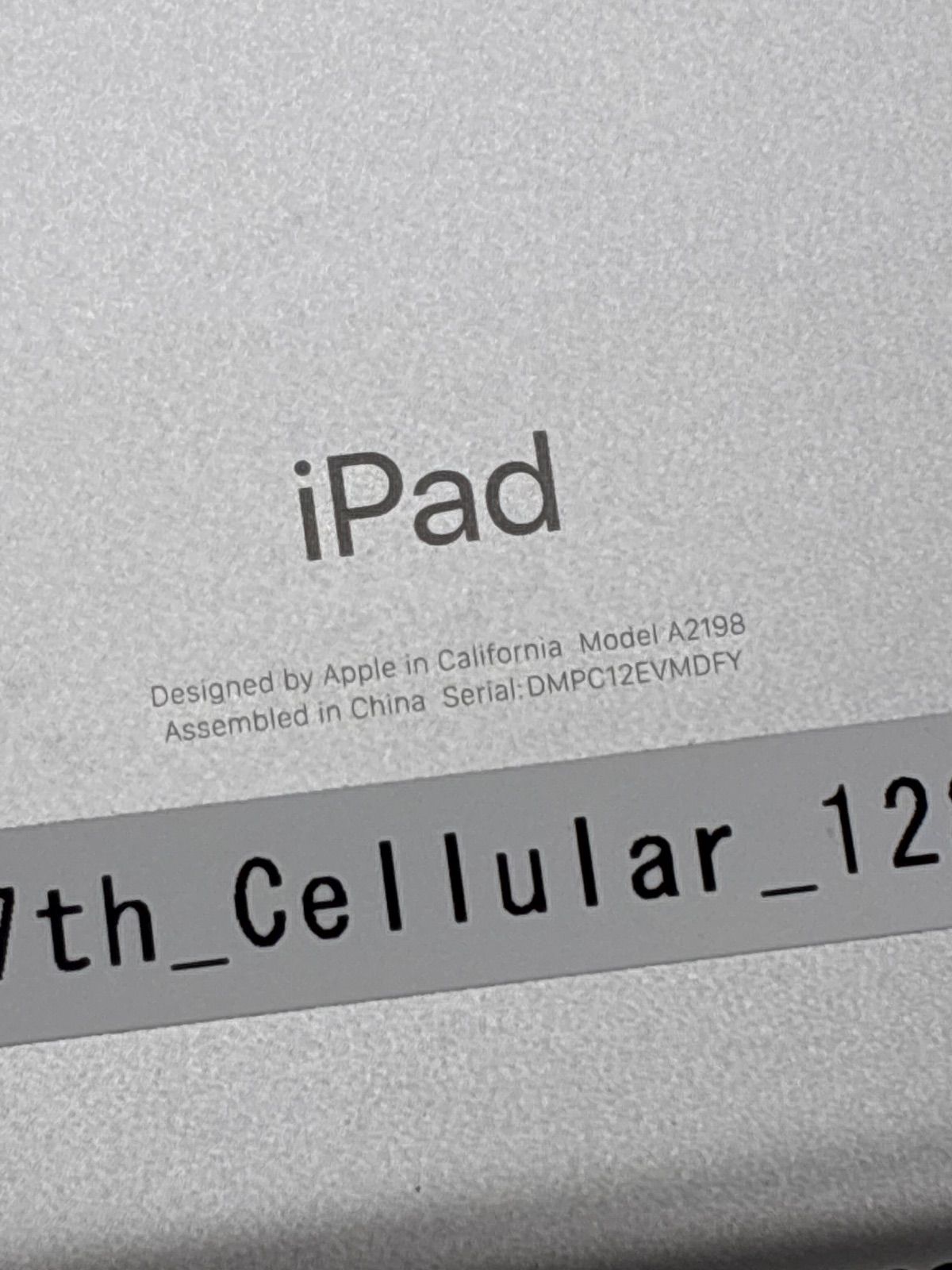 タブレット Apple iPad 第7世代 Cellular 128GB シルバー A2198 SIM