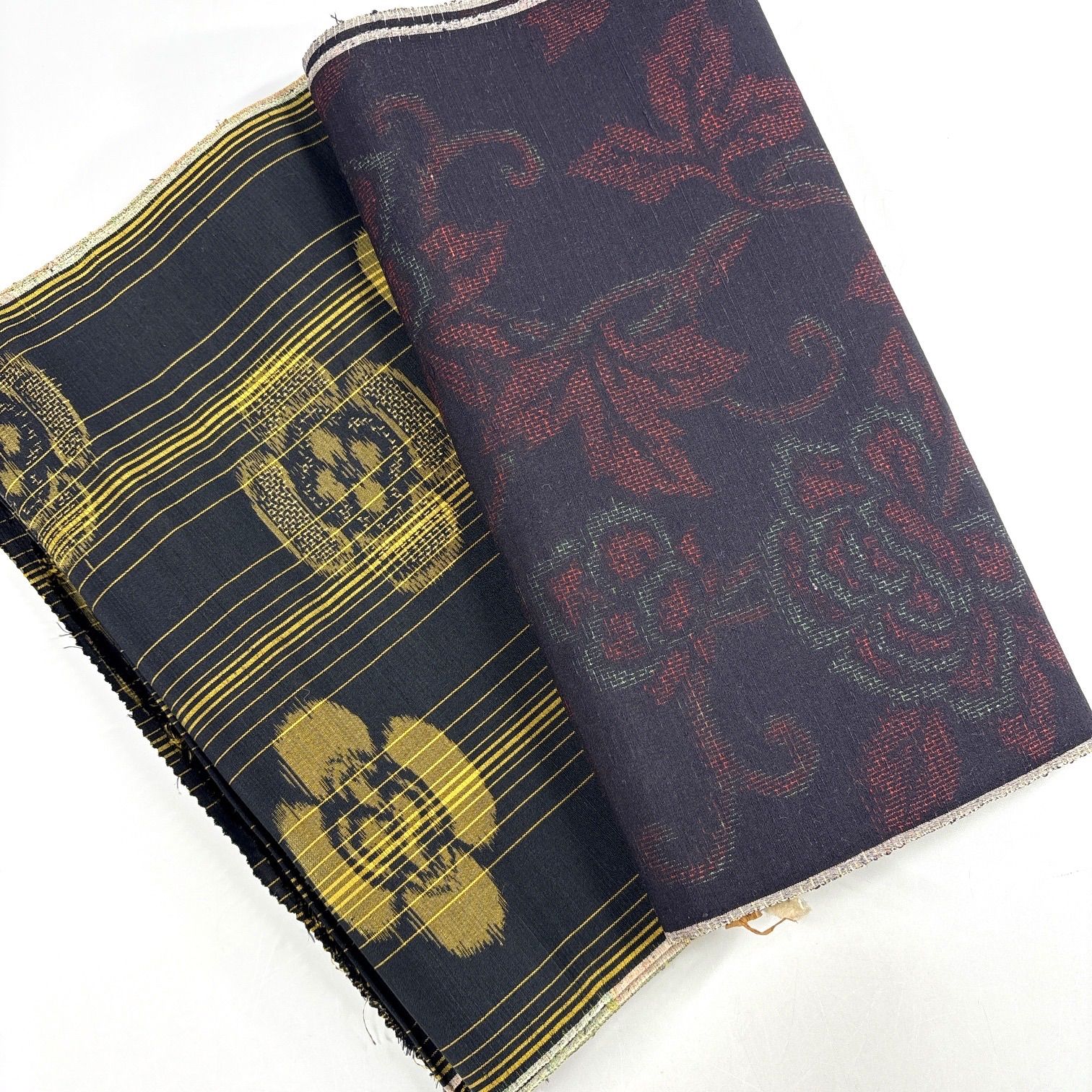 紬 反物 2本 正絹 まとめ売り【7022】同梱購入歓迎 リメイク用 和裁