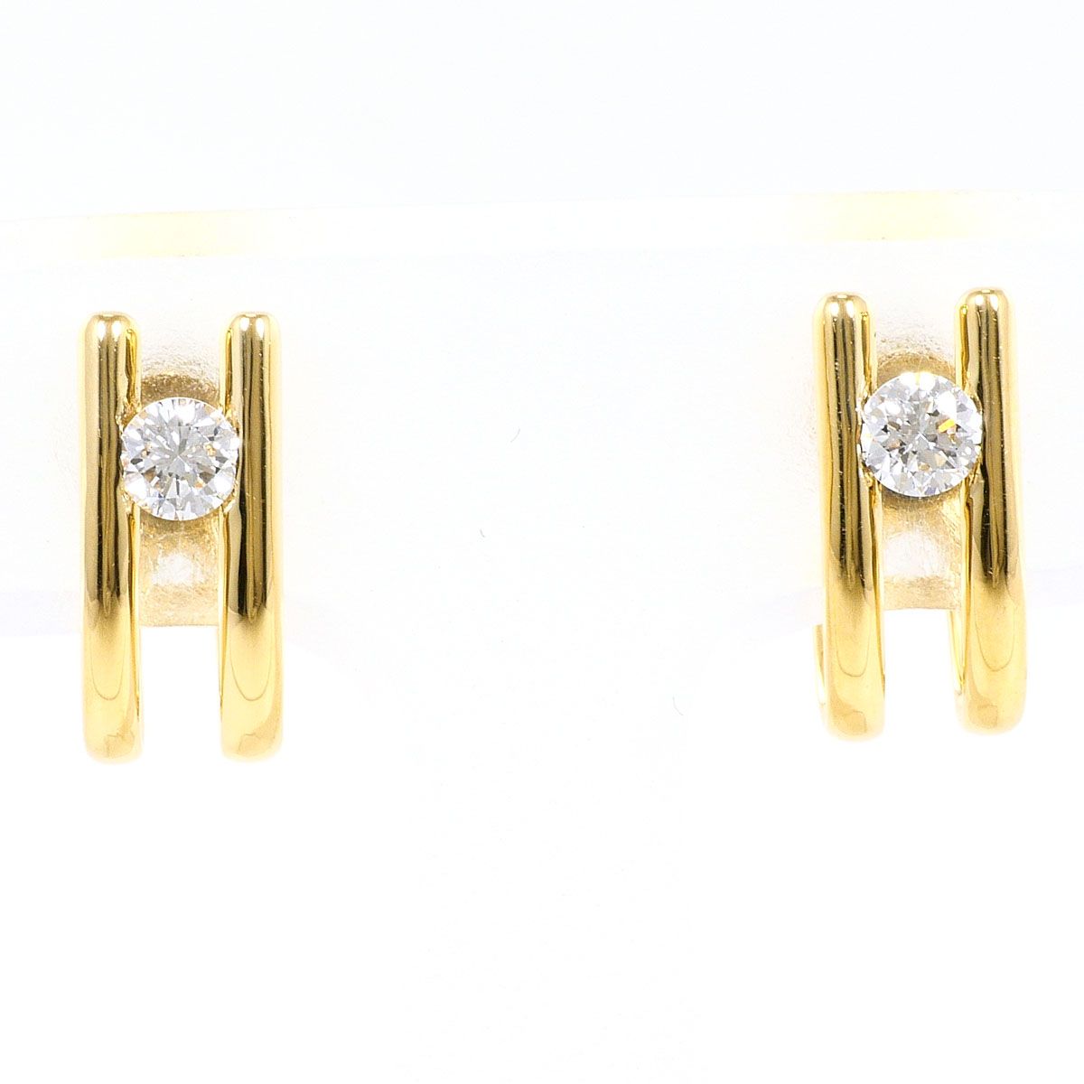 K18YG イヤリング clip-on earrings ダイヤモンド 0.17ct 鑑別書 総