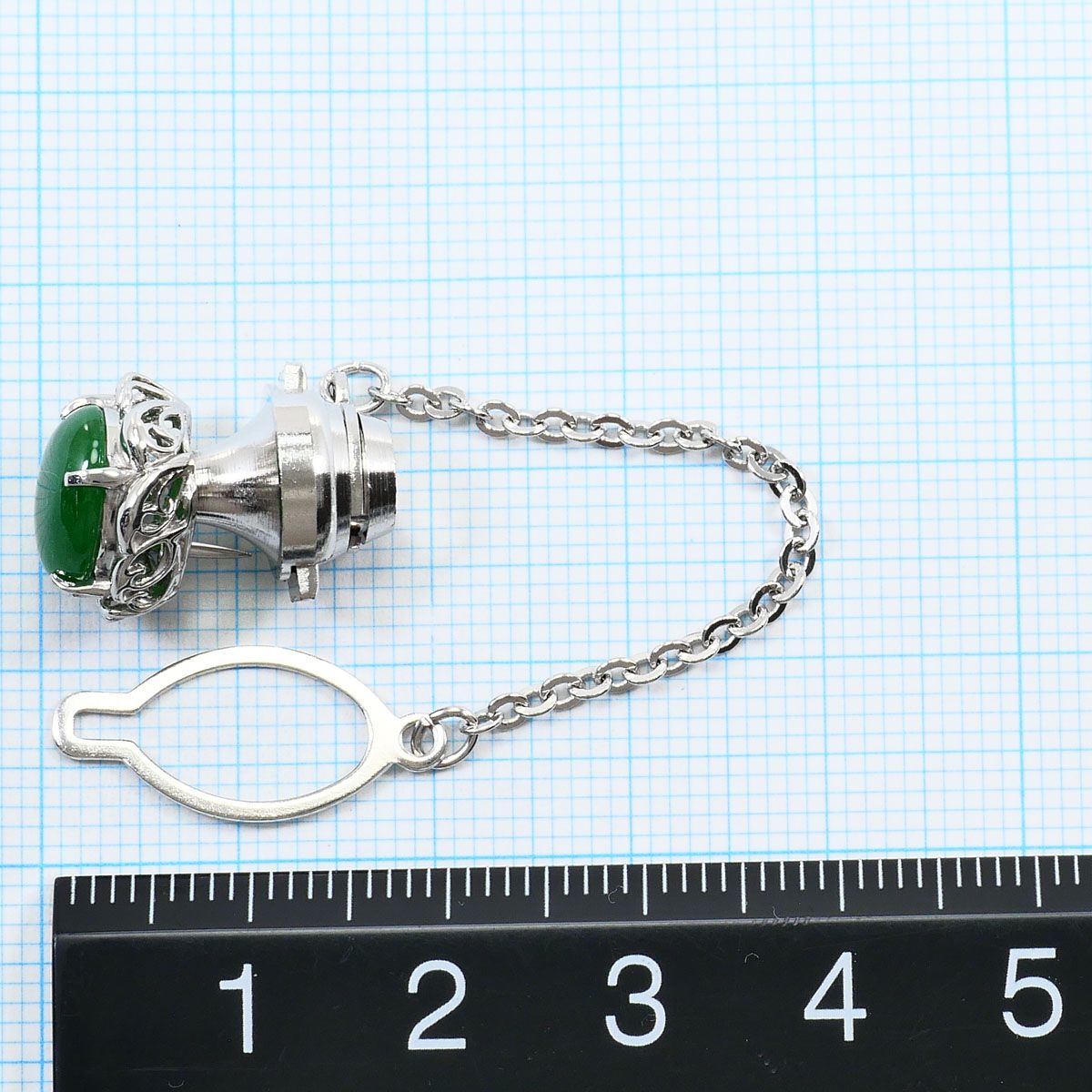 PT900/プラチナ 合金 ブローチ ヒスイ 総重量約5.7g - メルカリ