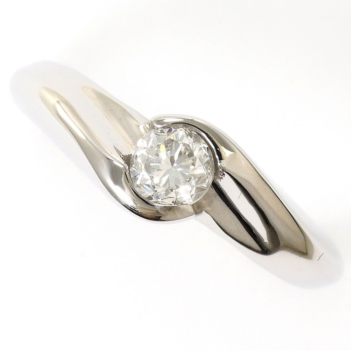 PT900/プラチナ リング・指輪 7号 ダイヤモンド 0.26ct SI1 鑑定書 総