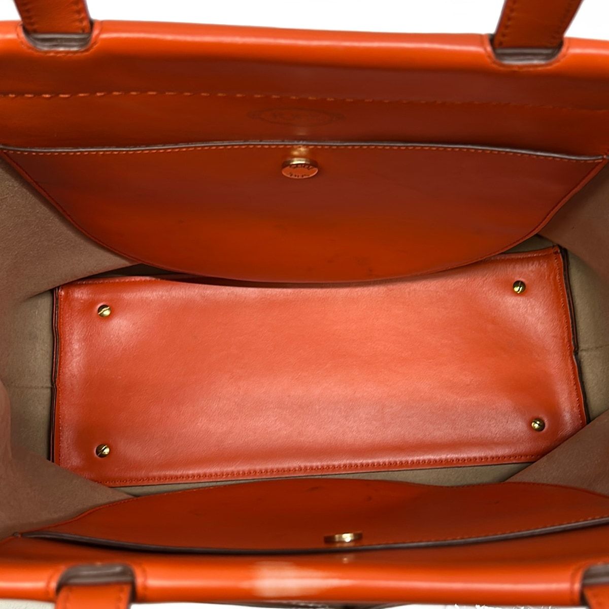 TOD'S(トッズ) トートバッグ タスカ オレンジ レザー - メルカリ