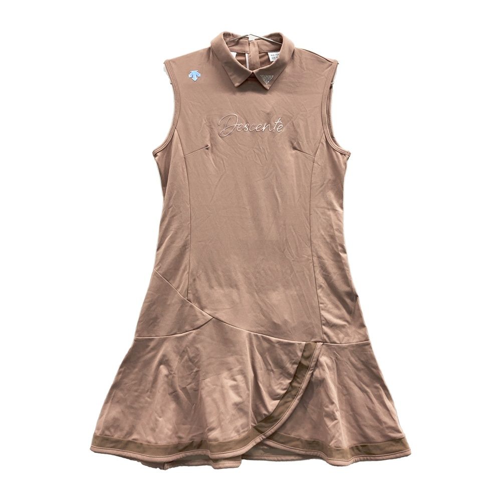 DESCENTE GOLF ベージュ ノースリーブワンピース サイズ：L DESCENTE GOLF デサントゴルフ ノースリーブワンピース