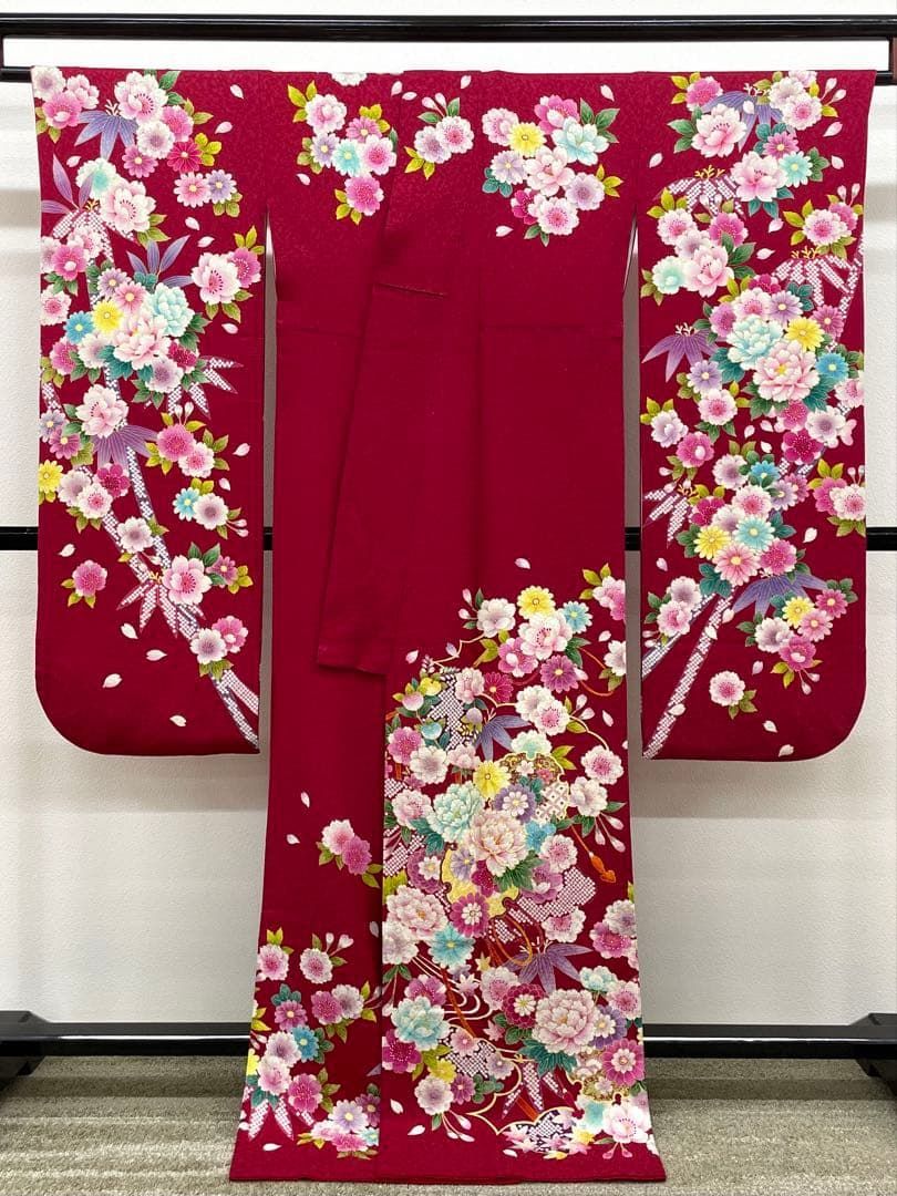 振袖 金駒 金彩 銀通し 紋意匠 桜 身丈170cm HKT202 - メルカリ