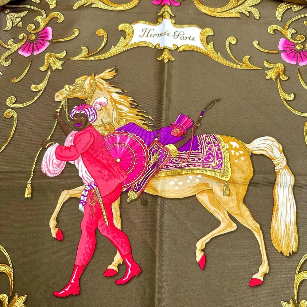 HERMES/エルメス】カレ90 「Cheval Turc トルコの馬」 スカーフ シルク