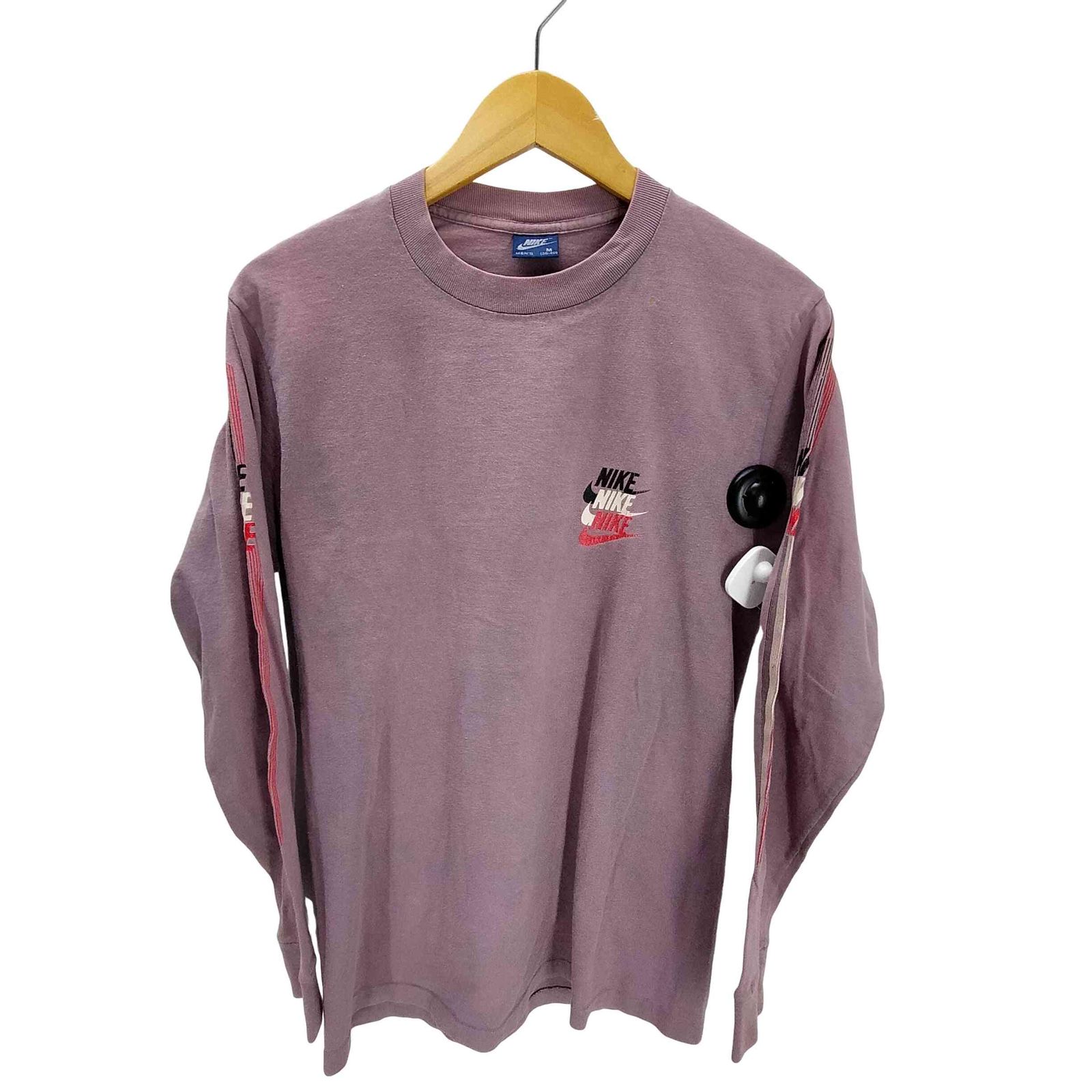 ナイキ NIKE 80S 紺タグ ロゴ3連 プリント L/S Tシャツ メンズ import：M
