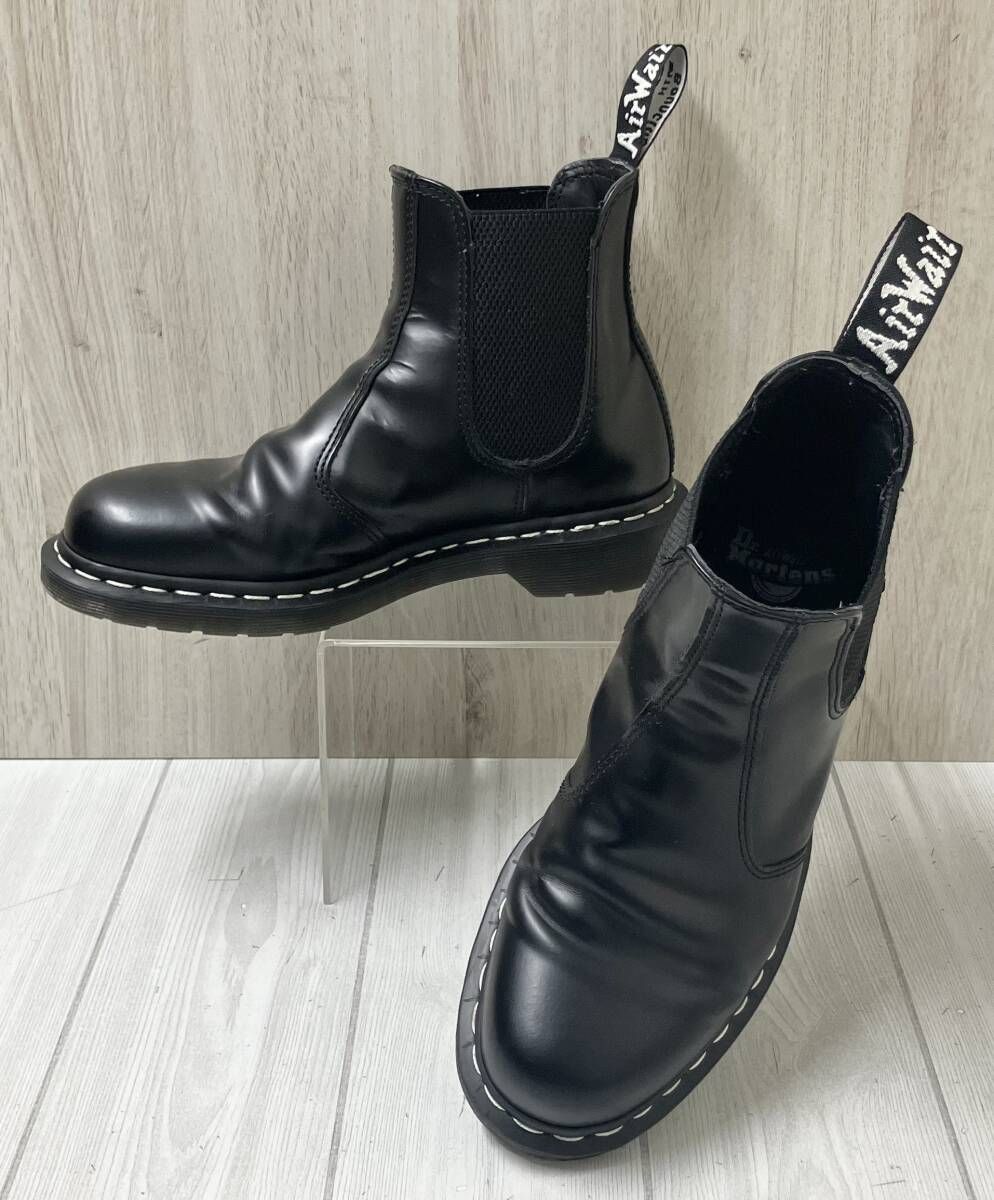 Dr.Martens 2976 ドクターマーチン チェルシーブーツ ホワイトステッチ 約26.0cm US8 UK7 ブラック メンズ レディース ブーツ