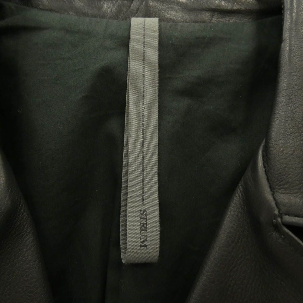 STRUM ストラム STL045-02 OIL CALF LEATHER W-ZIPPER RIDERS JKT 地生