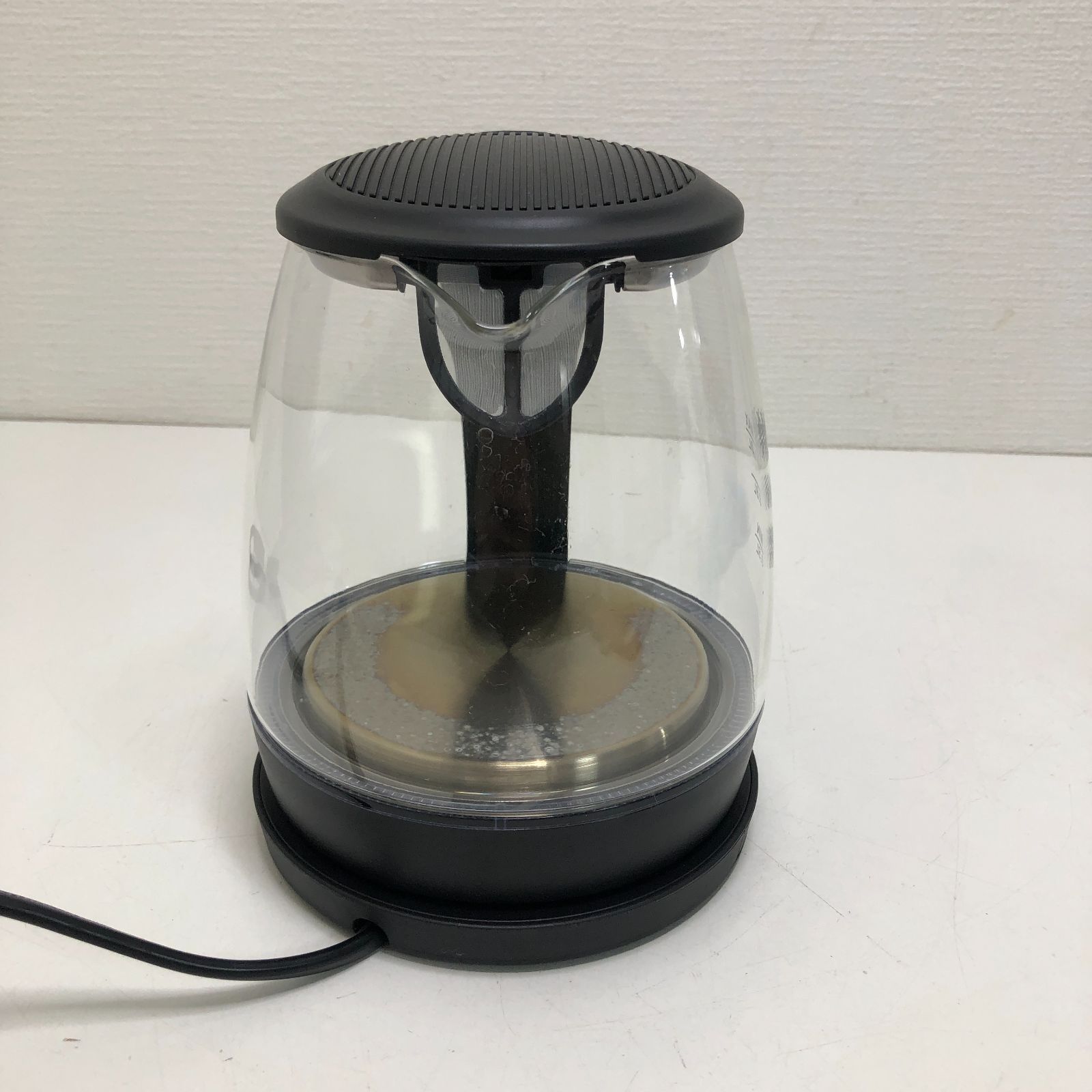 Latuna ガラス電気ケトル 1.0L ブラック 電気ポット 湯沸かし ケトル 