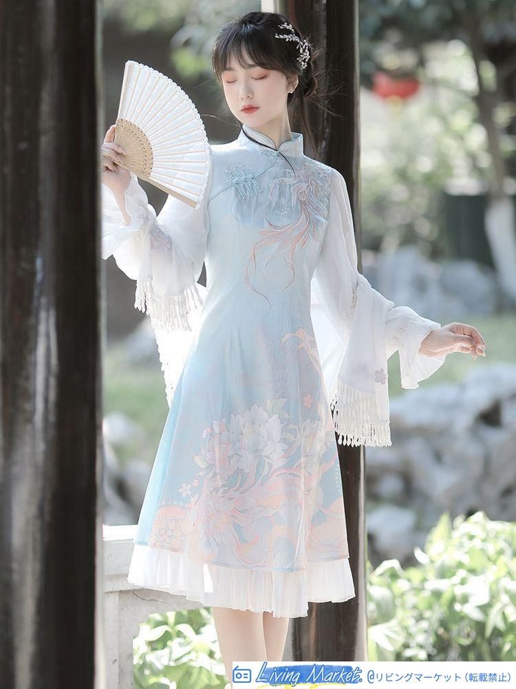 豪華刺繍 漢服 かんふく 古風衣装 レトロ風 中華ロリータ コスプレ ワンピース　唐装　仙女服 中華風 美しい刺繍 撮影会 舞台演出 推し活 ハロウィン 仮装 CS72P096