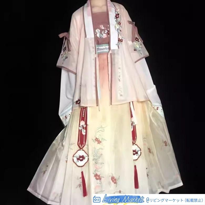 豪華刺繍 漢服 かんふく 古風衣装 レトロ風 中華ロリータ コスプレ ワンピース　唐装　仙女服 中華風 美しい刺繍 撮影会 舞台演出 推し活 ハロウィン 仮装 CS72P138