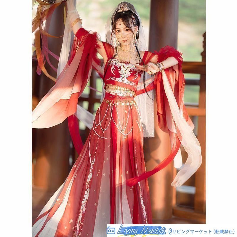 豪華刺繍 漢服 かんふく 古風衣装 レトロ風 中華ロリータ コスプレ ワンピース　唐装　仙女服 中華風 美しい刺繍 撮影会 舞台演出 推し活 ハロウィン 仮装 CS72P205