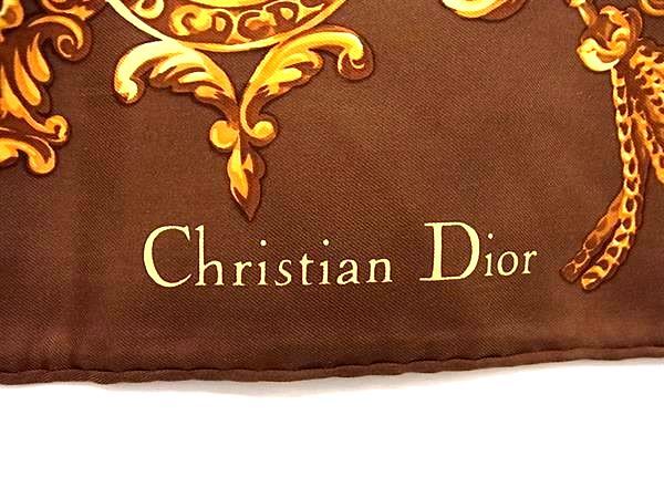 ChristianDior クリスチャンディオール シルク100% 総柄 大判 スカーフ